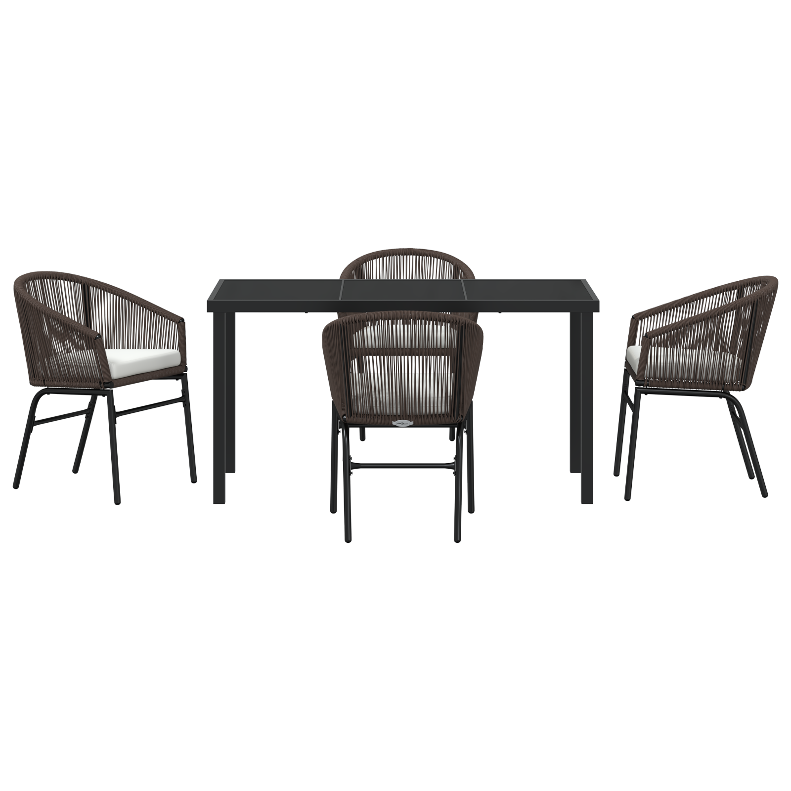 5 Часова градинска трапезария кафяв поли ратан - Image 7