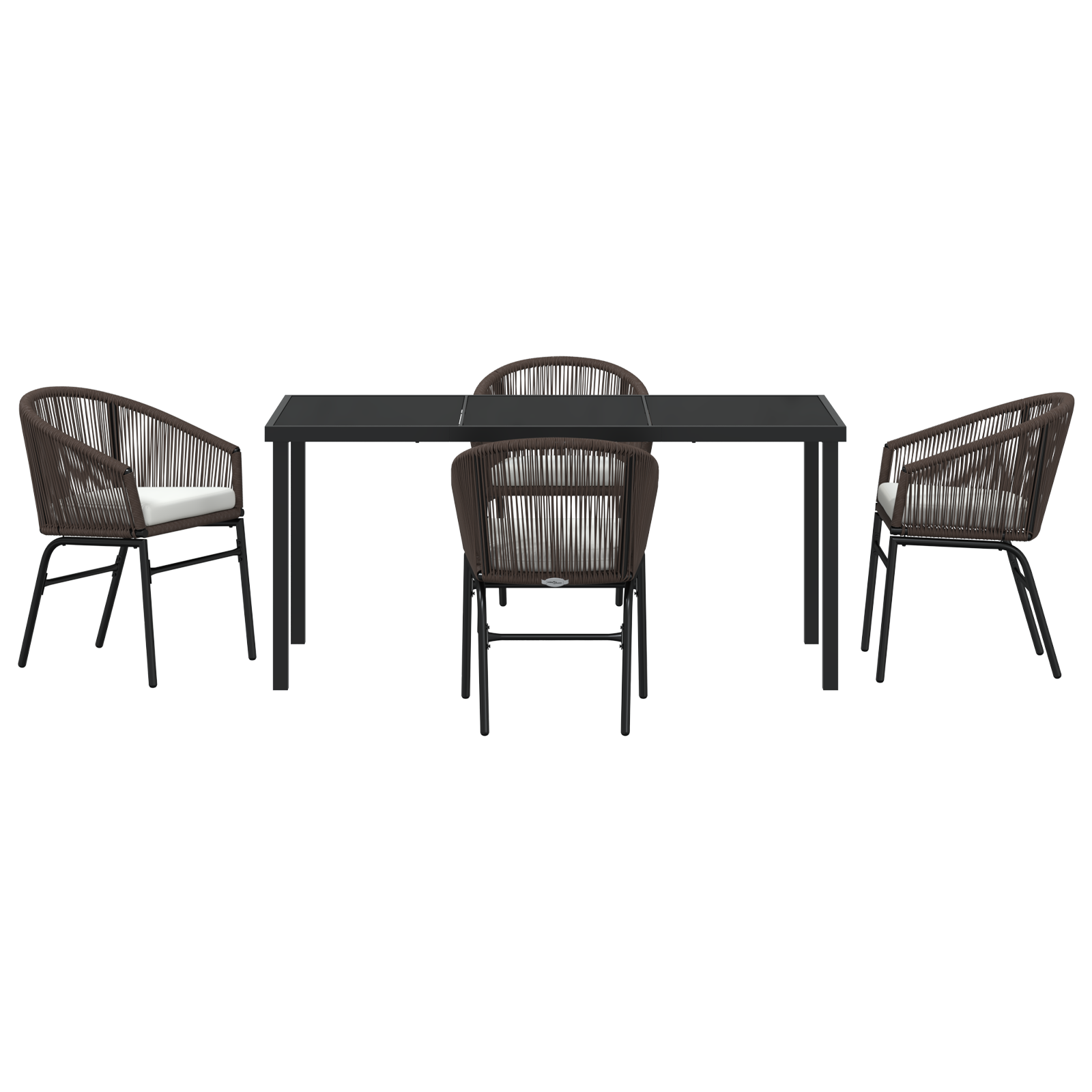 Комплект Градински Столове  5 Часа Кафяво Полиестерно Влакно - Image 7