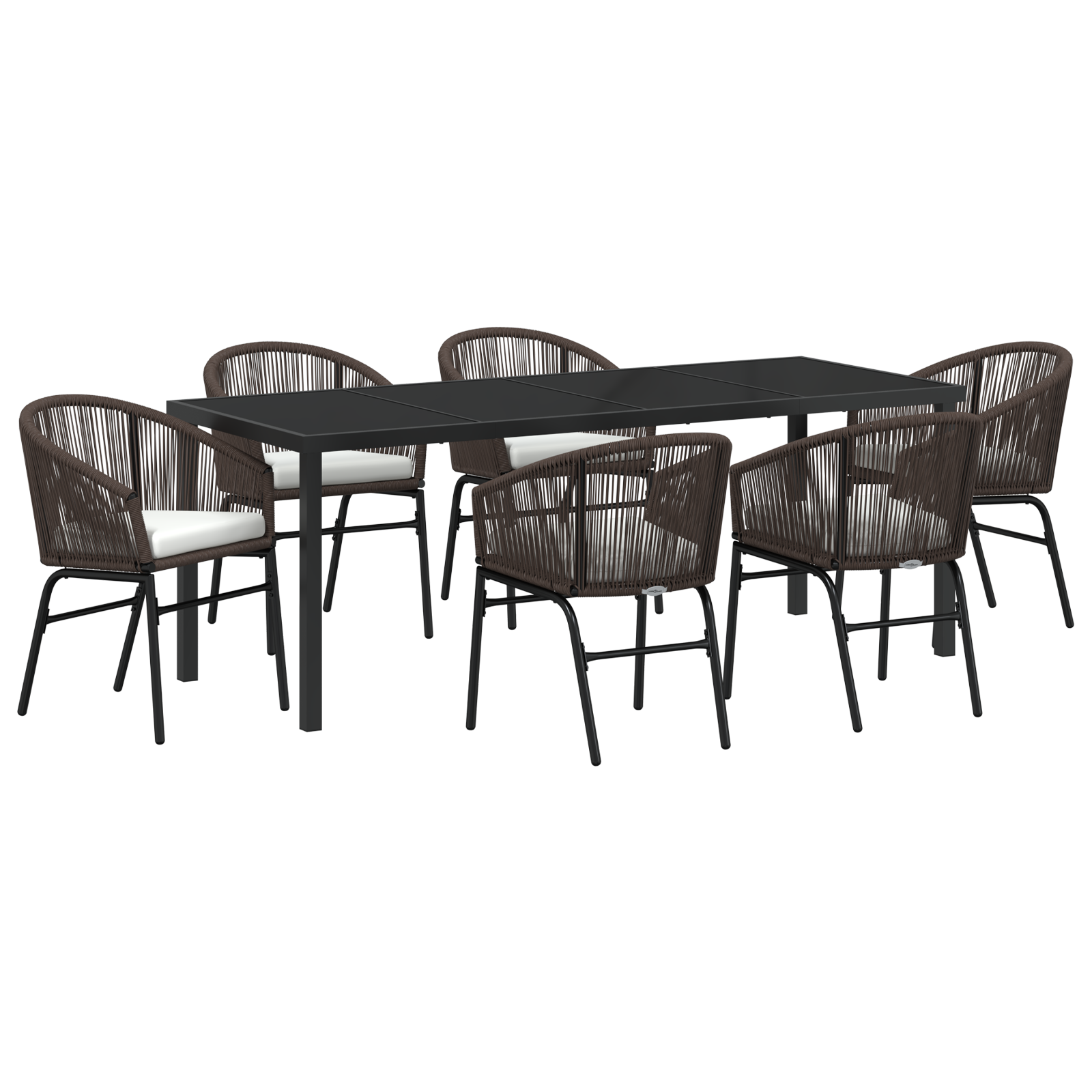 Комплект за градинско хранене Кафяв полиратан - Image 2