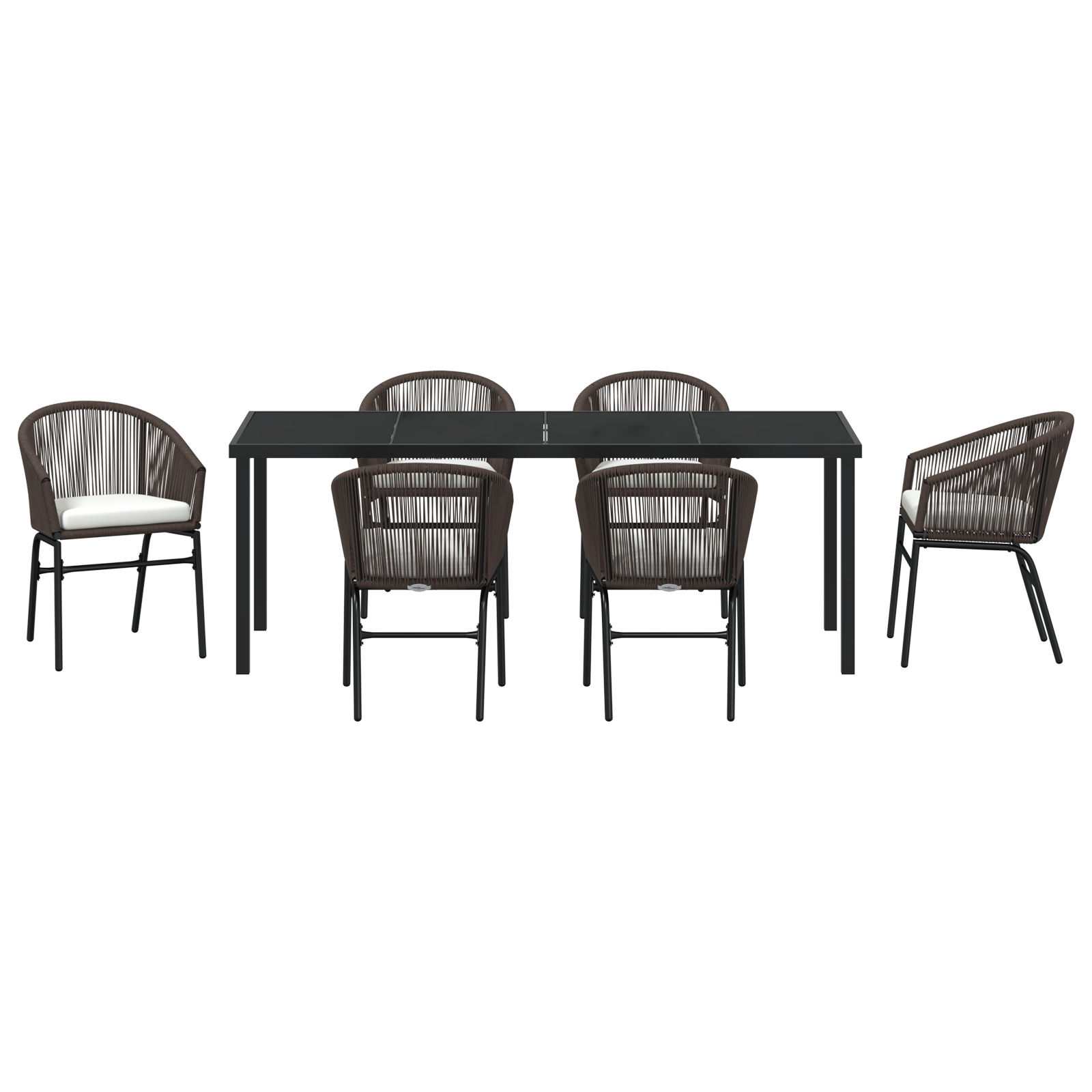 Комплект за градинско хранене Кафяв полиратан - Image 7