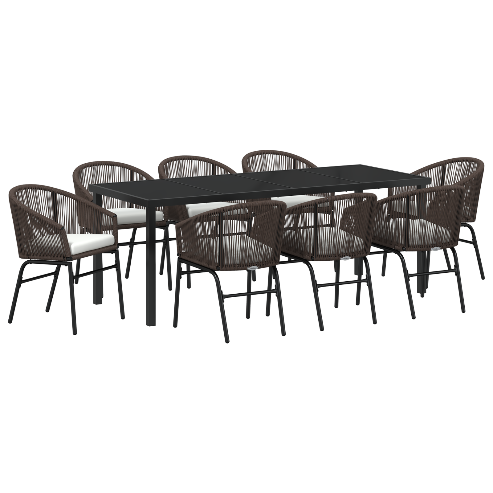 Thumbnail - vidaXL 9-teiliges Garten-Essgruppe, braunes Poly-Rattan