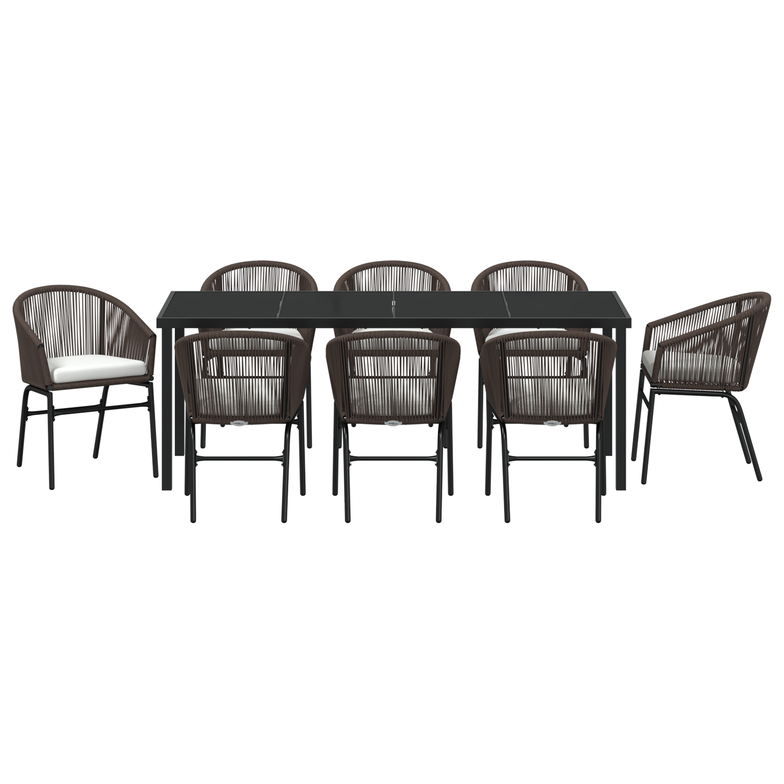 Комплект градинска трапезария  9 части кафяво - Image 7