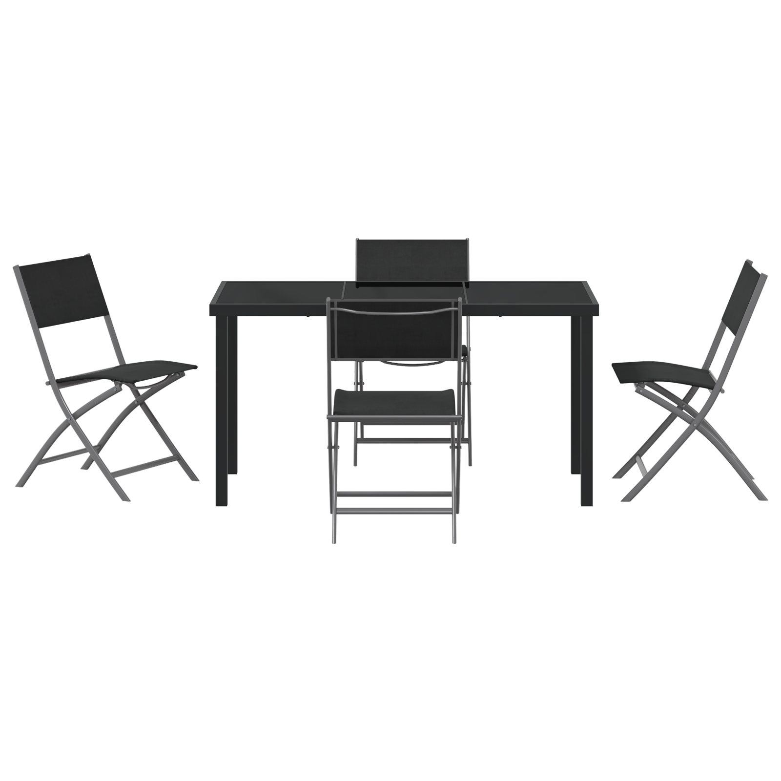 Комплект от 5 части за градинско хранене Черен Текстилен и Стоманен - Image 7