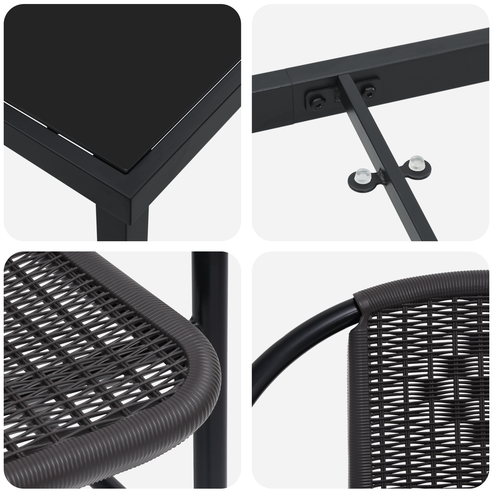 7 частен комплект за градинско хранене черен полиратан - Image 9