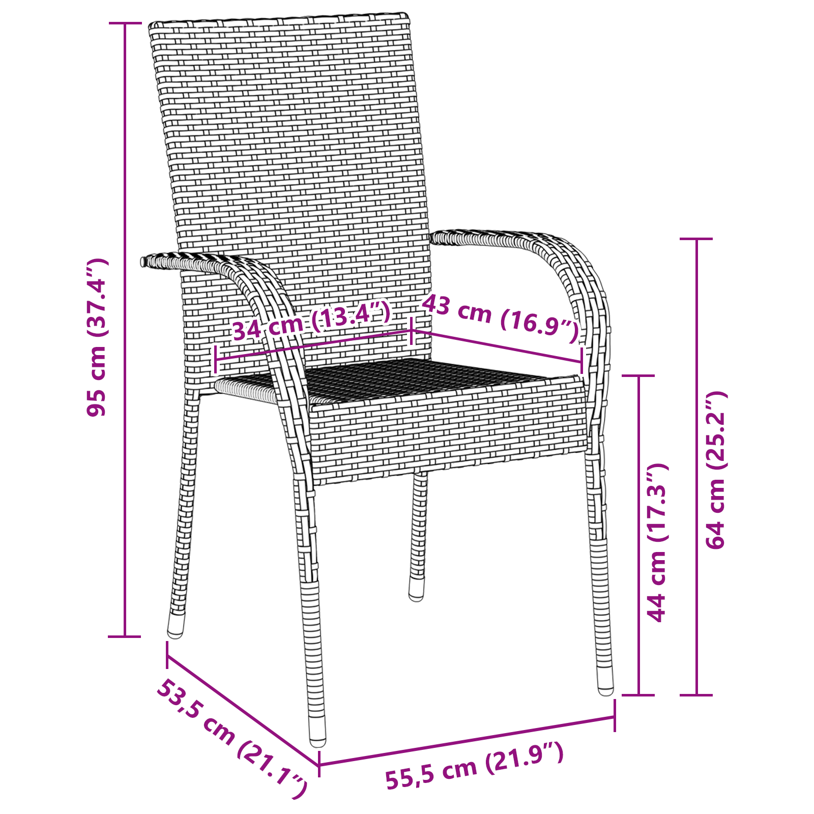 7 Частен комплект за градина с черен полиратан - Image 10