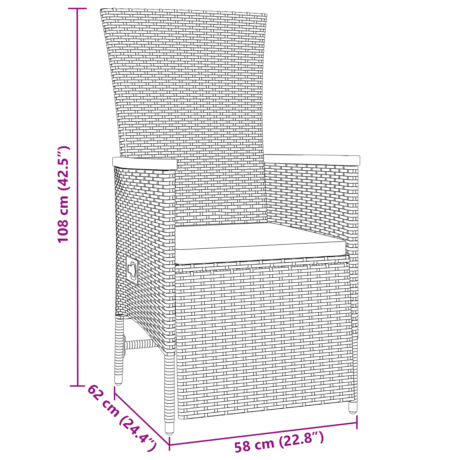 Комплект за градинско хранене от 7 части с възглавници сив полиротан - Image 10