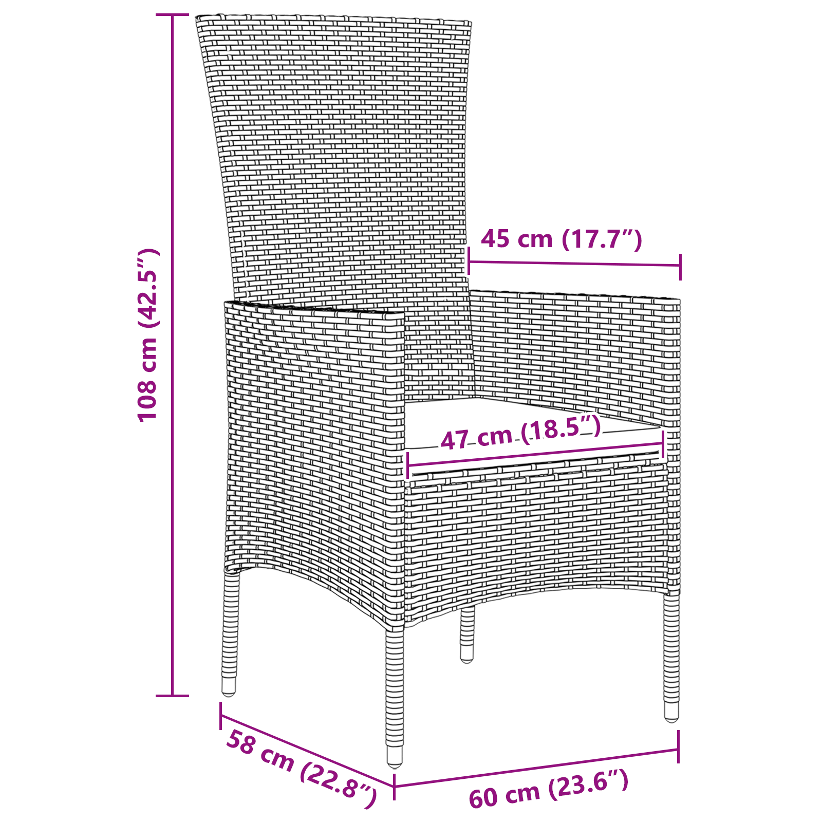 9-частов градински комплект за хранене с възглавници Бежов Полиратан - Image 10