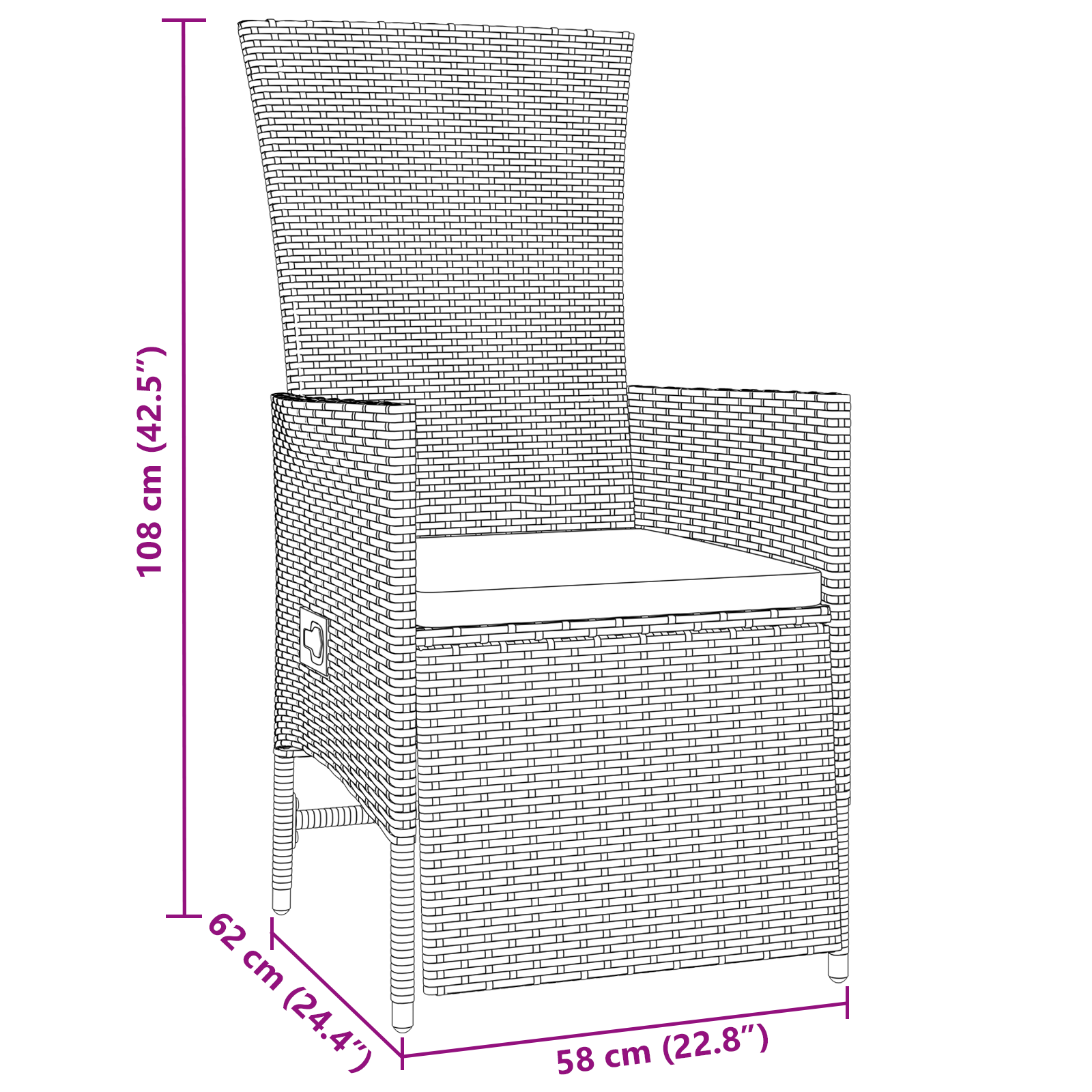 Комплект градински мебели със столове и възглавници Бежова Полирана ратан - Image 10
