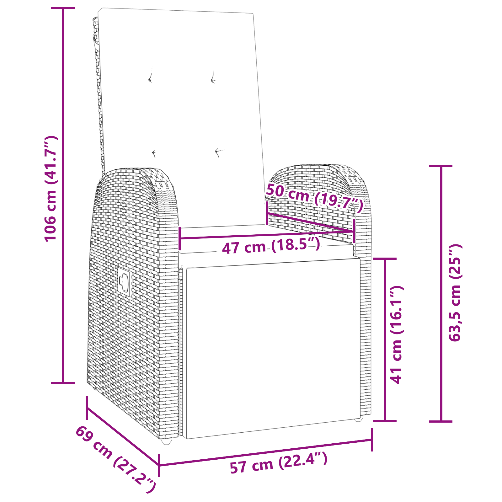 9 частен комплект градински мебели с възглавници Сив полиратан - Image 10