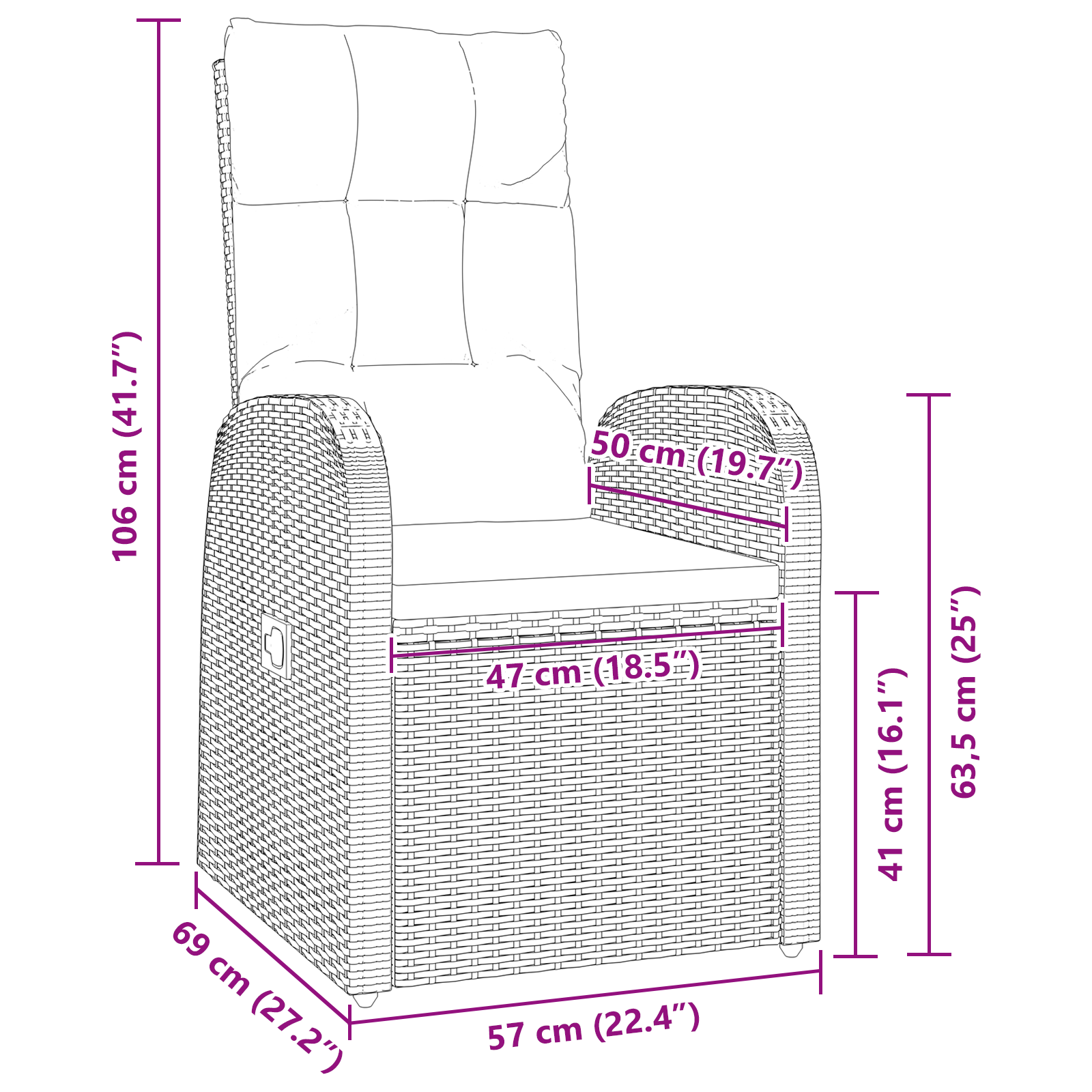 7 части градински комплект с възглавници черен полирани ратан - Image 10