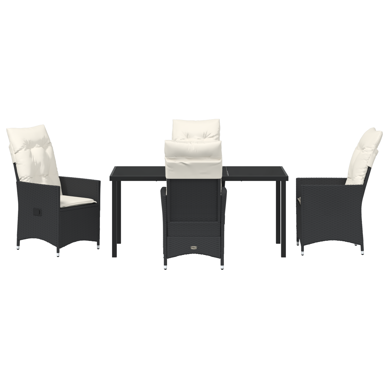 5 Членен комплект за градина с възглавници Черен полиратан - Image 7