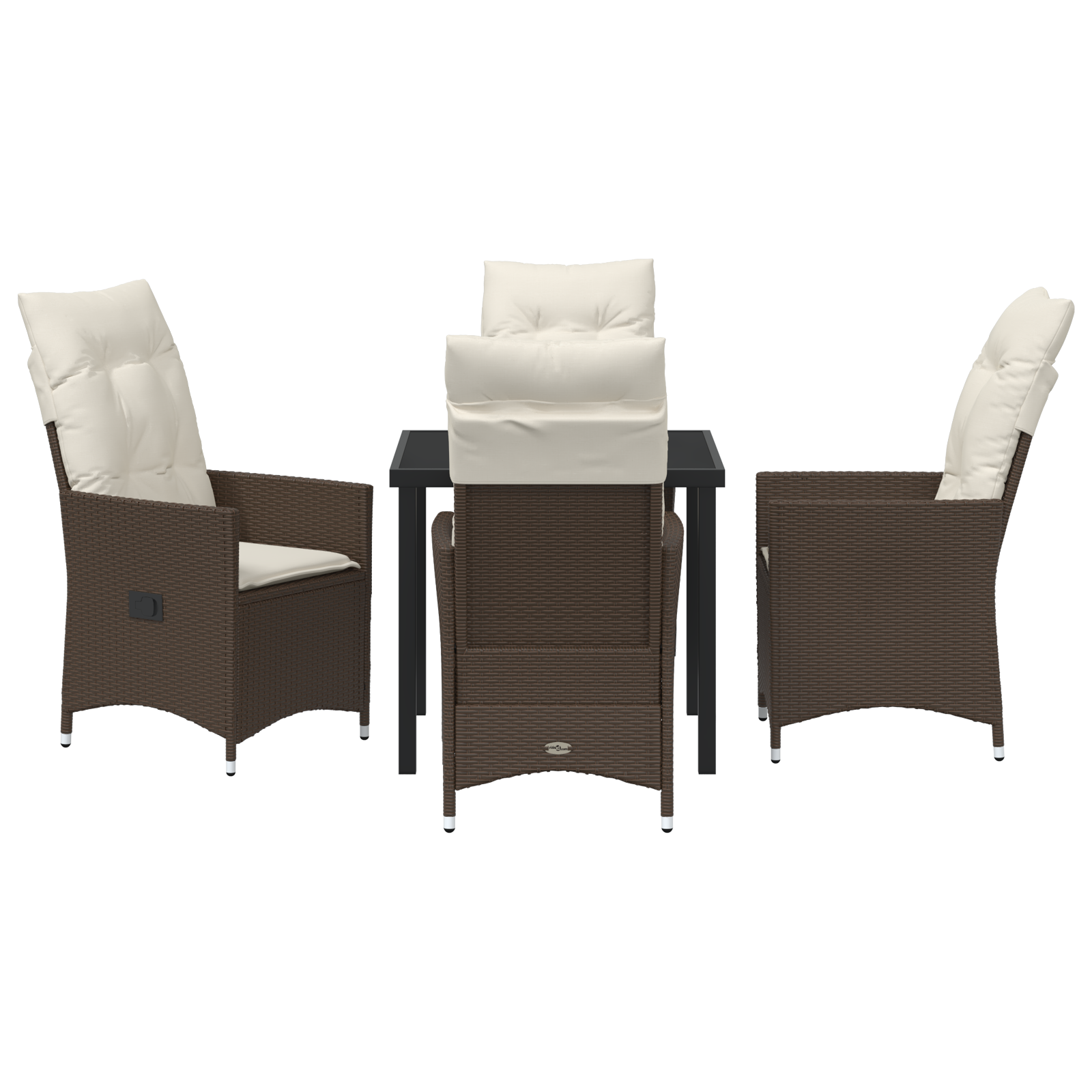 Комплект от 3 Кафяв и кремаво бяло Полиратан Стандартен - Image 7