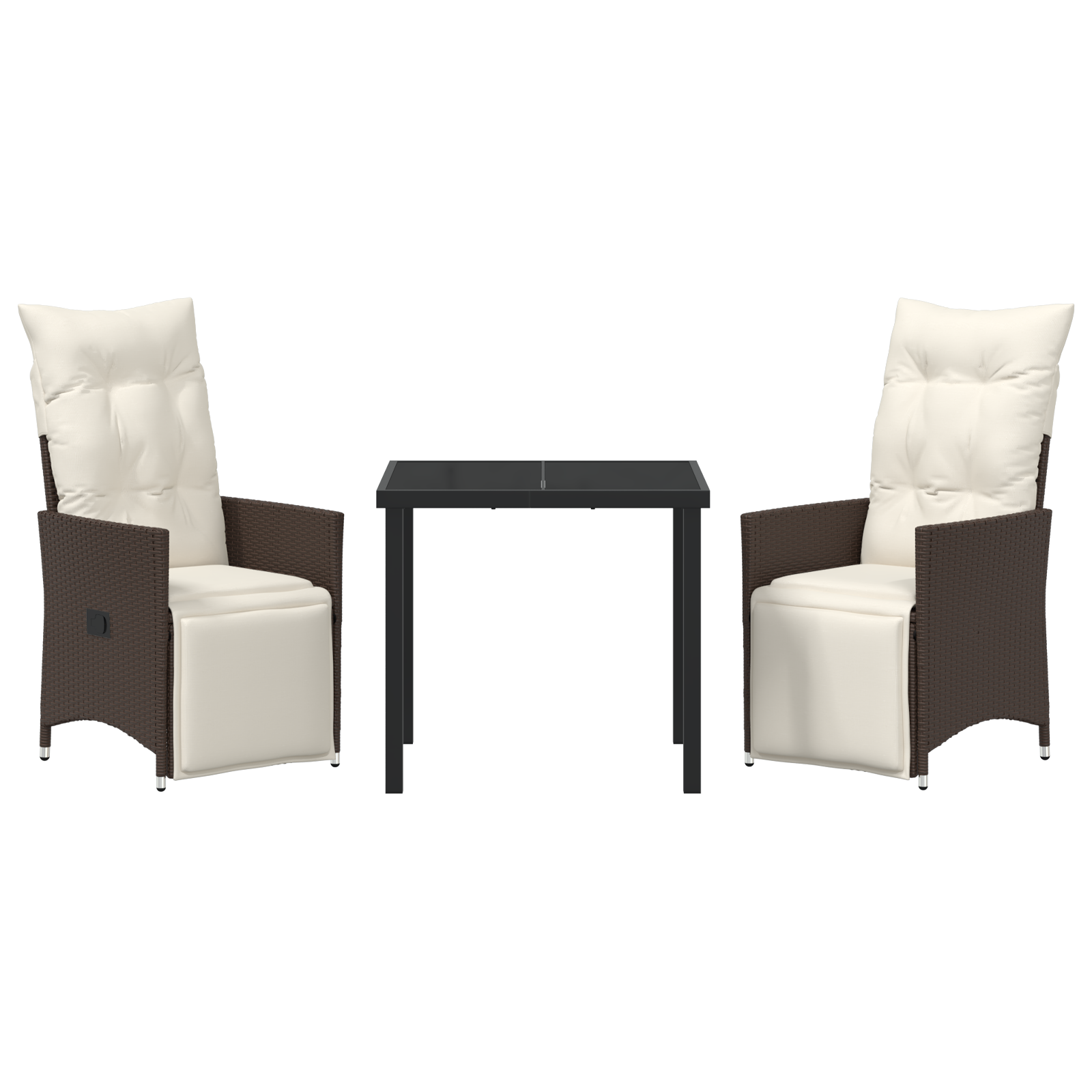 Комплект за хранене за градина с възглавници Кафяво Полиратан - Image 7