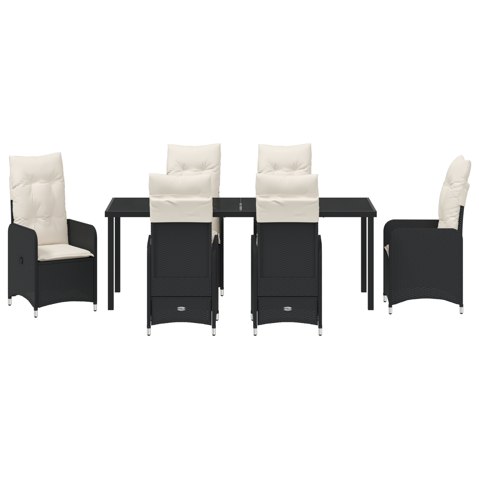 7 Часова градина с възглавници черен полиратан - Image 7