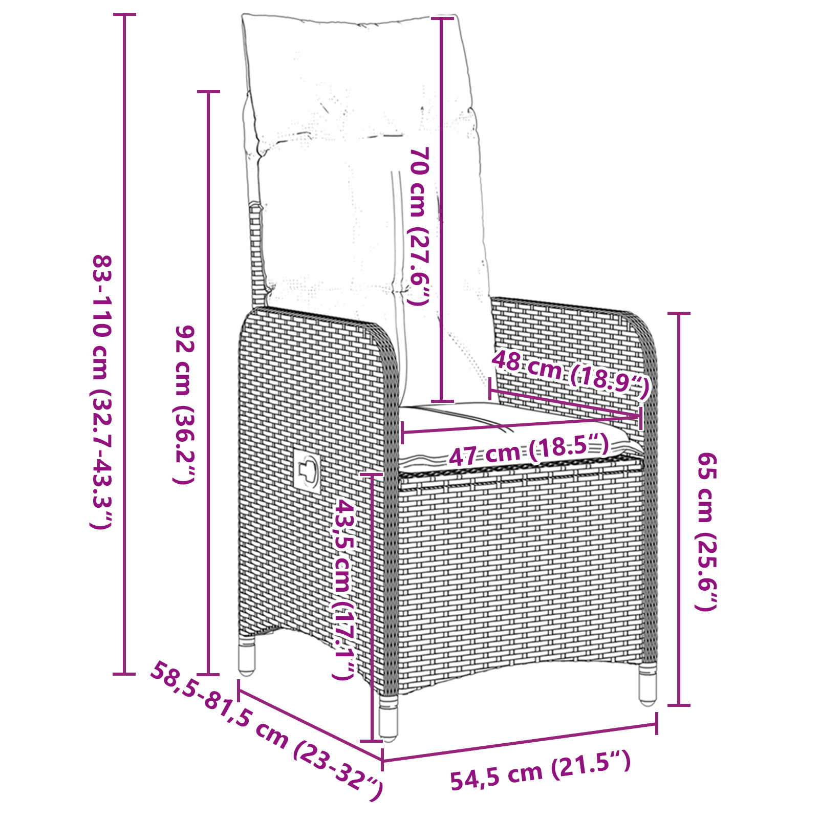 7 Часова градина с възглавници черен полиратан - Image 10