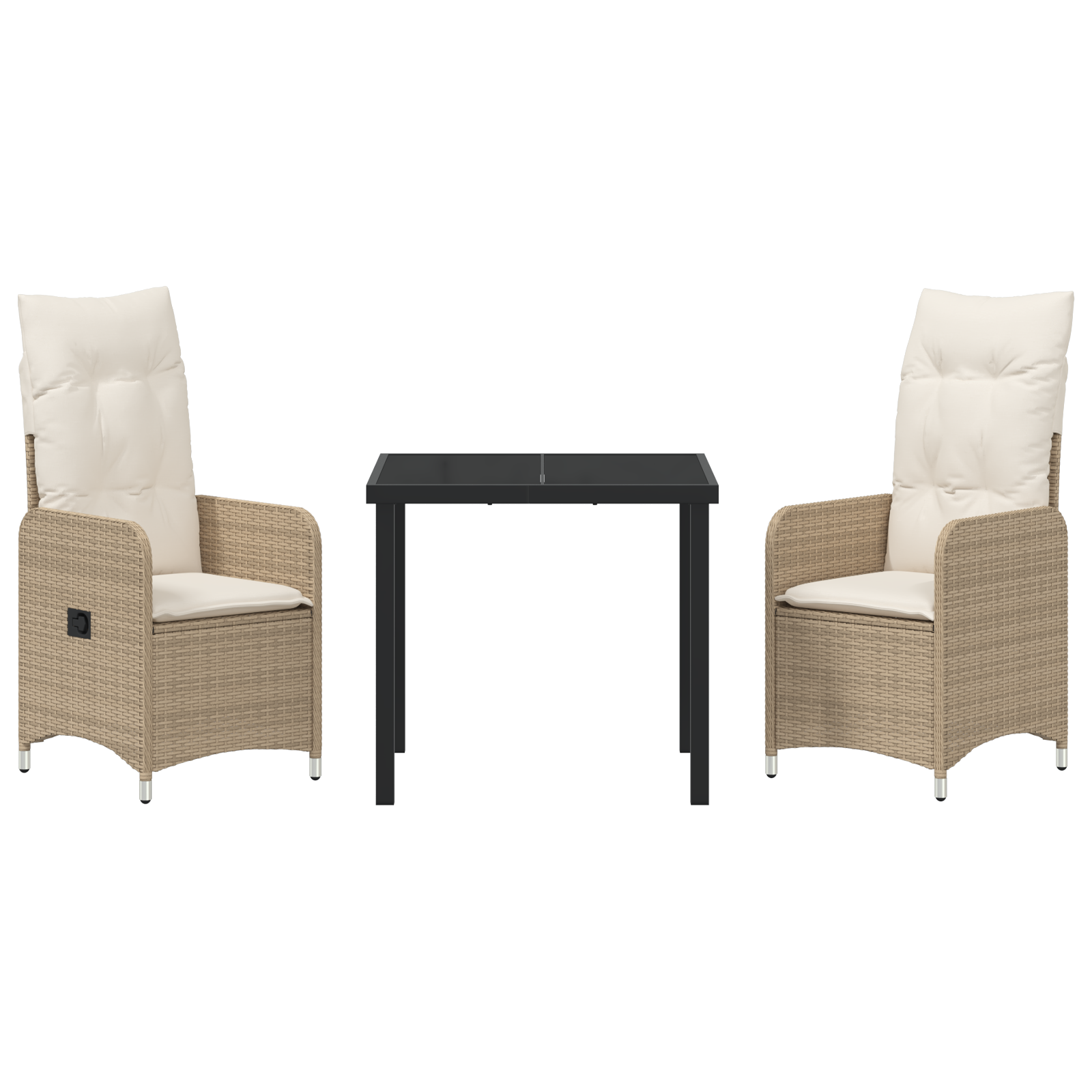 Комплект градински мебели с възглавници в бежов полирано ратан - Image 7