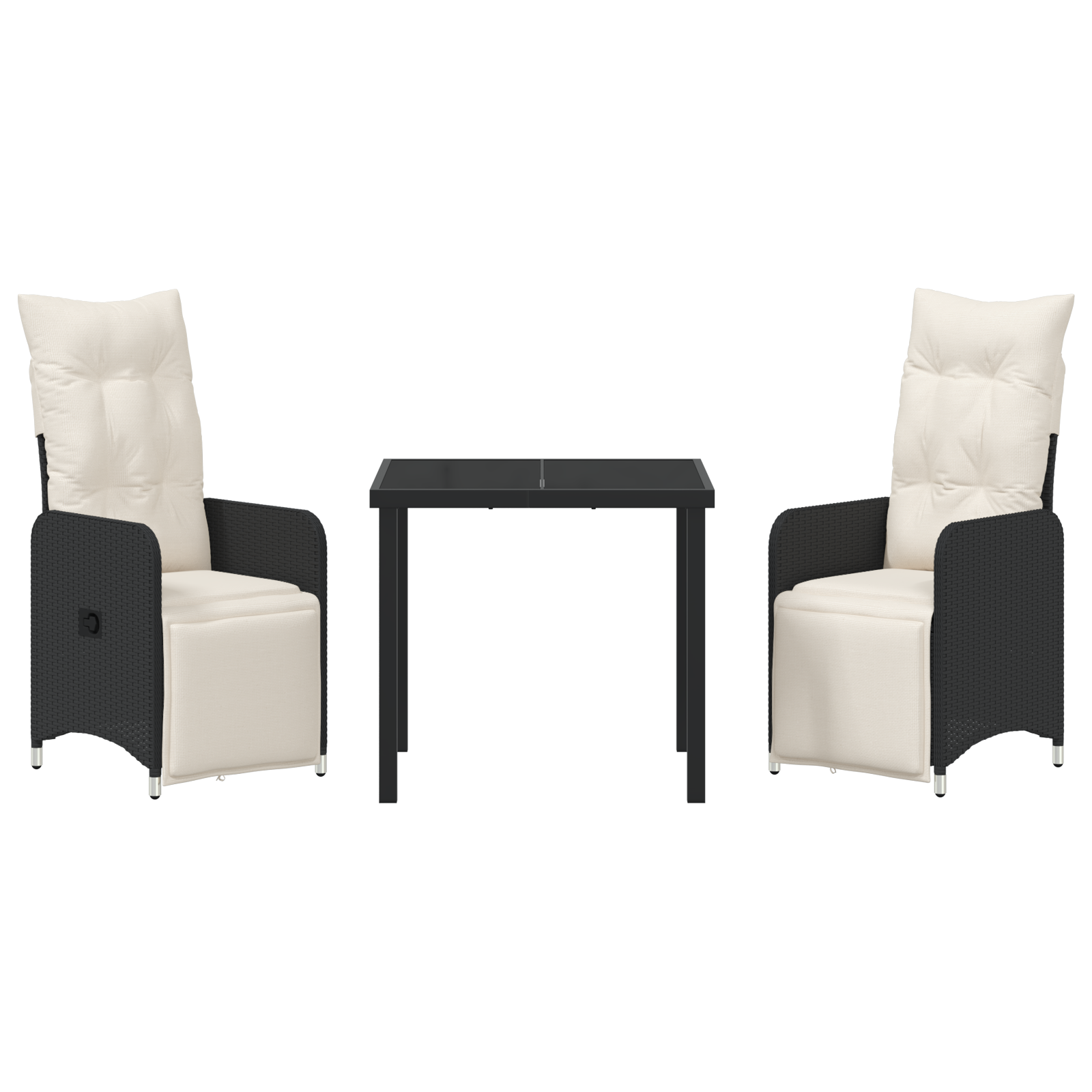 3 Часов набор за градински приключения с възглавници Черен полиратан - Image 7