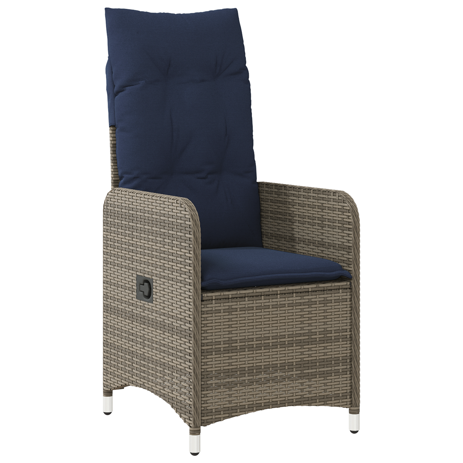 7 части градински комплект с възглавници черен полиратан - Image 6