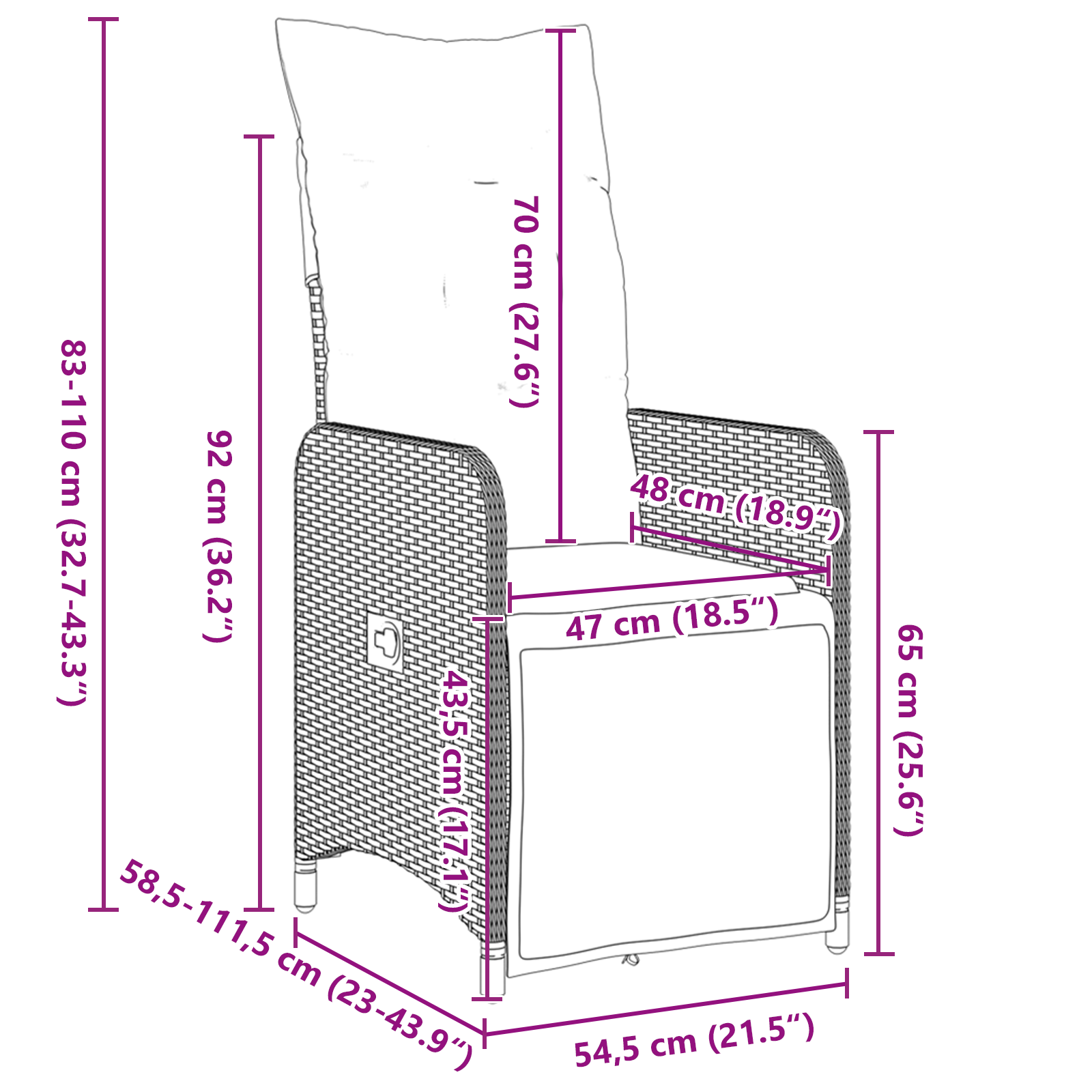 3-частен градински комплект за хранене с възглавници в бежово полиратан - Image 10