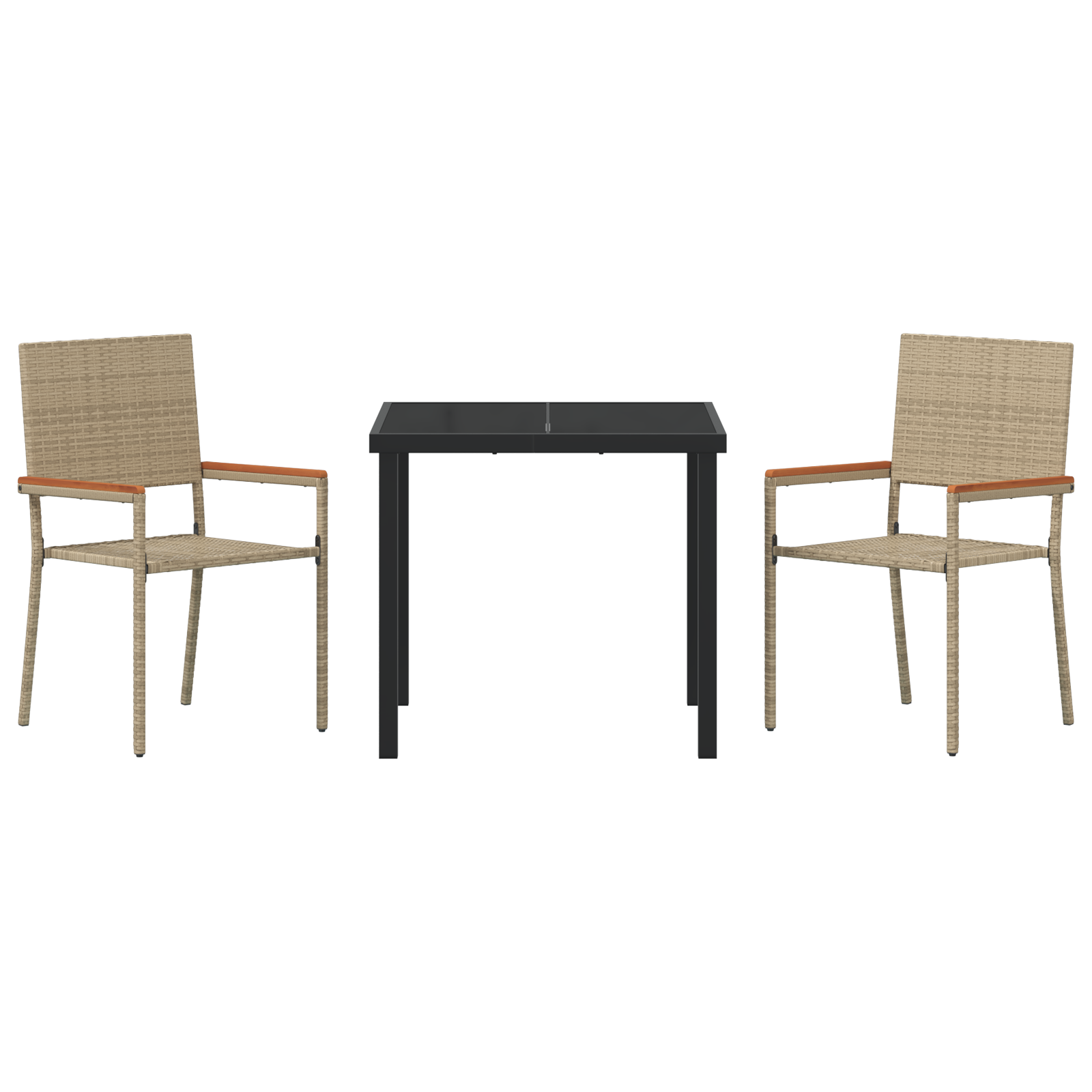 Комплект за хранене от 3 части бежов полиратан - Image 7