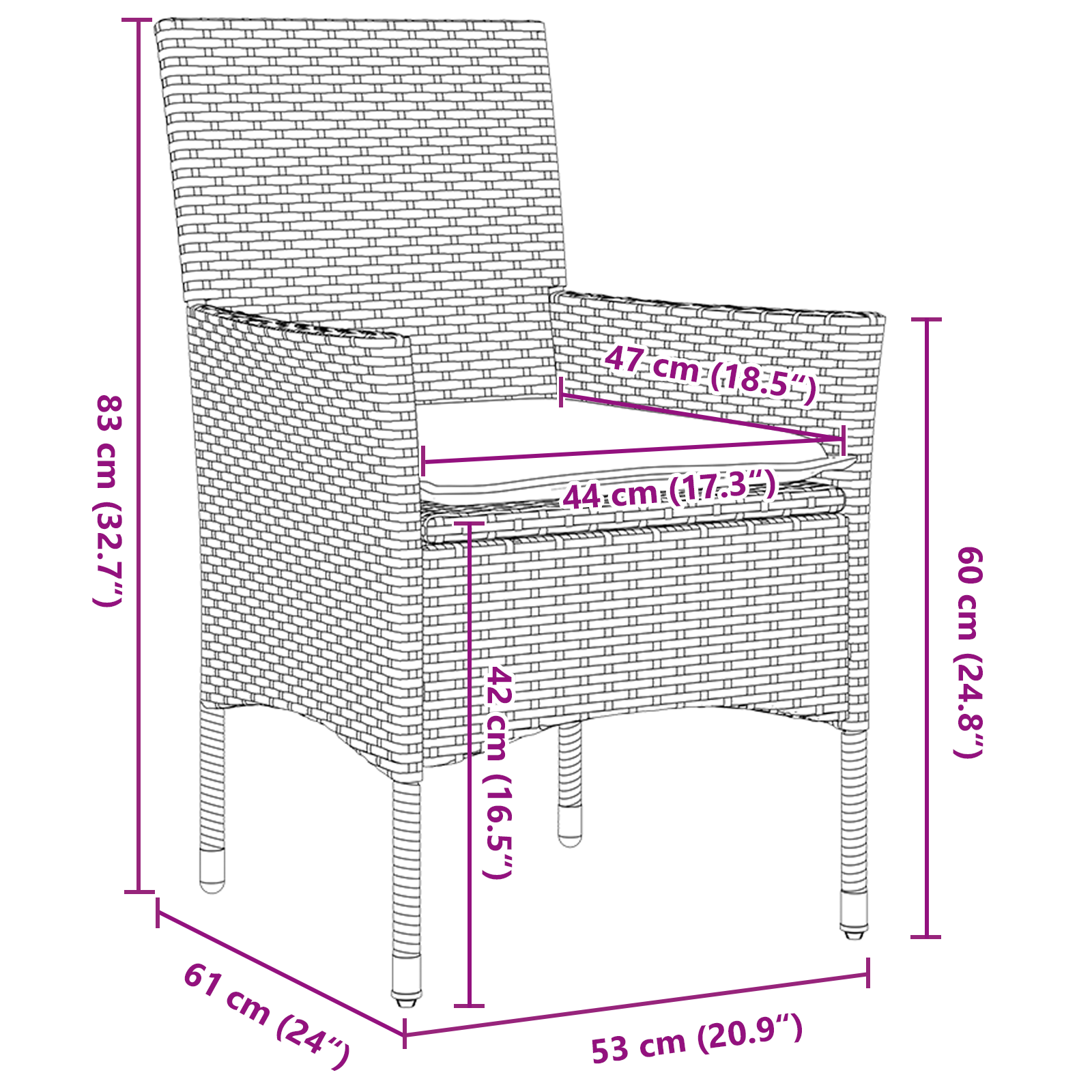 5 части Градински трапезен комплект с възглавници Бежов Poly Rattan - Image 10
