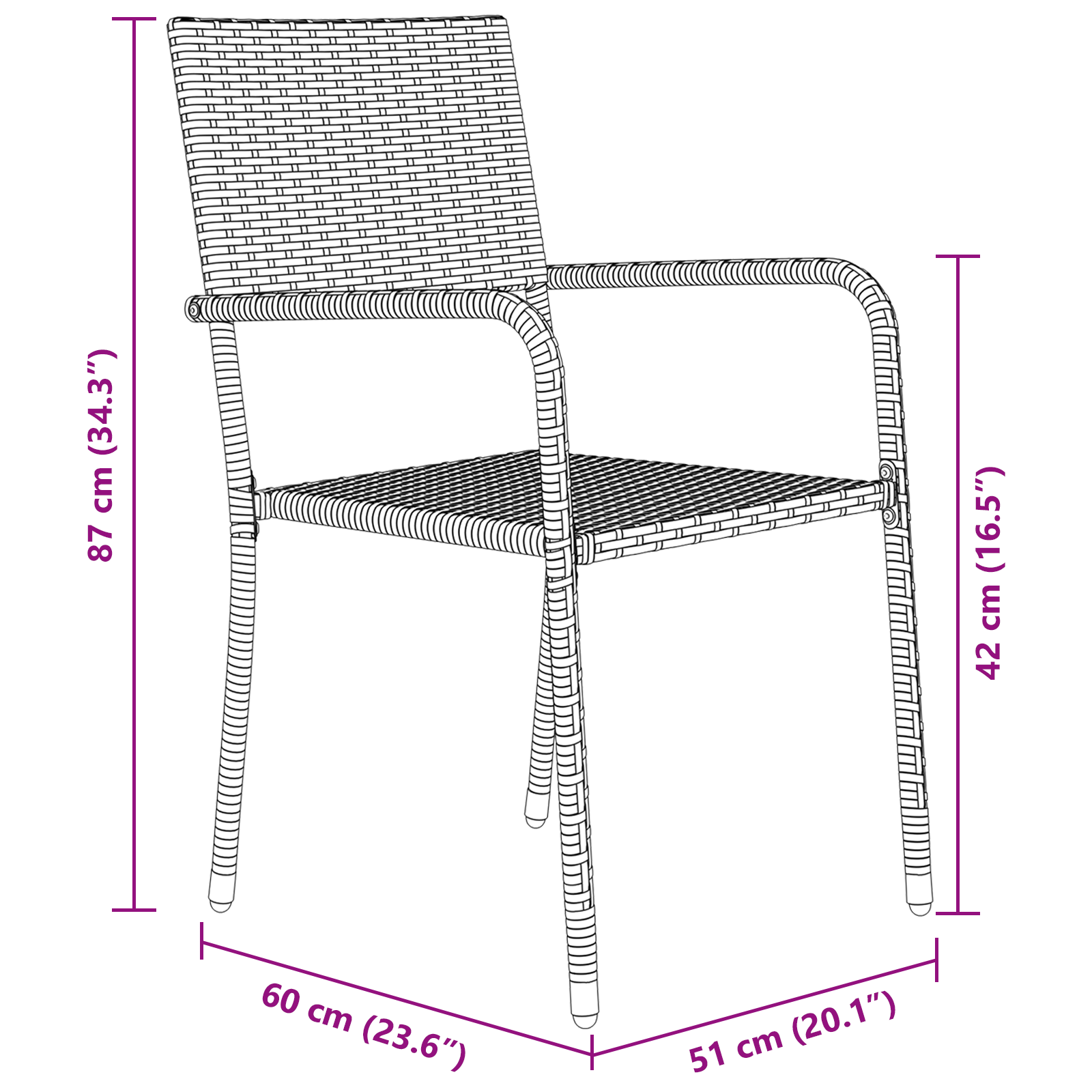 Комплект градински мебели  5 части Черен полиратан - Image 10