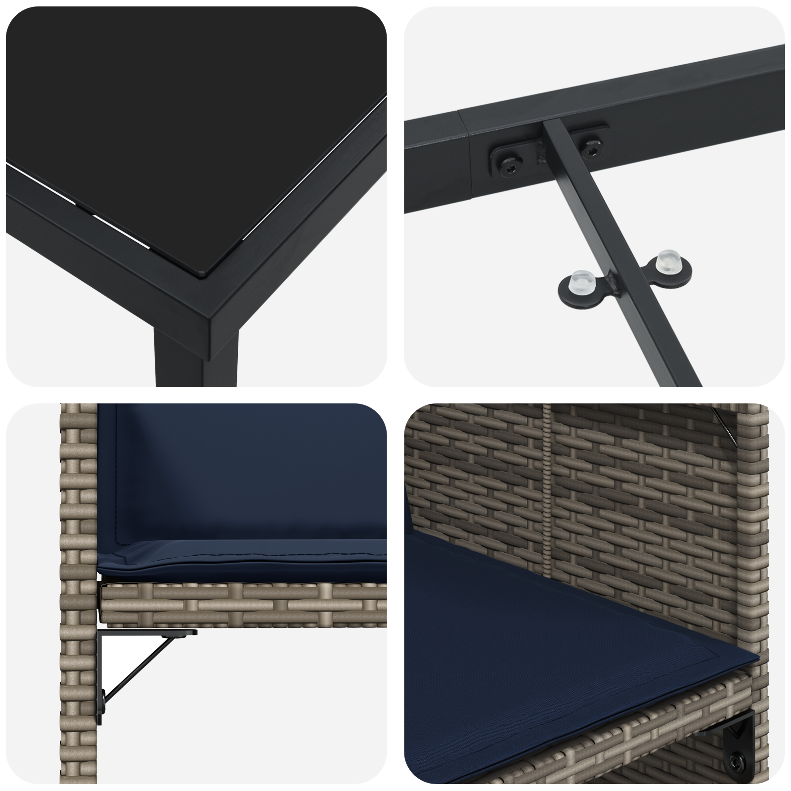 5 Частен комплект за хранене на градината с възглавници сив полиратан - Image 9