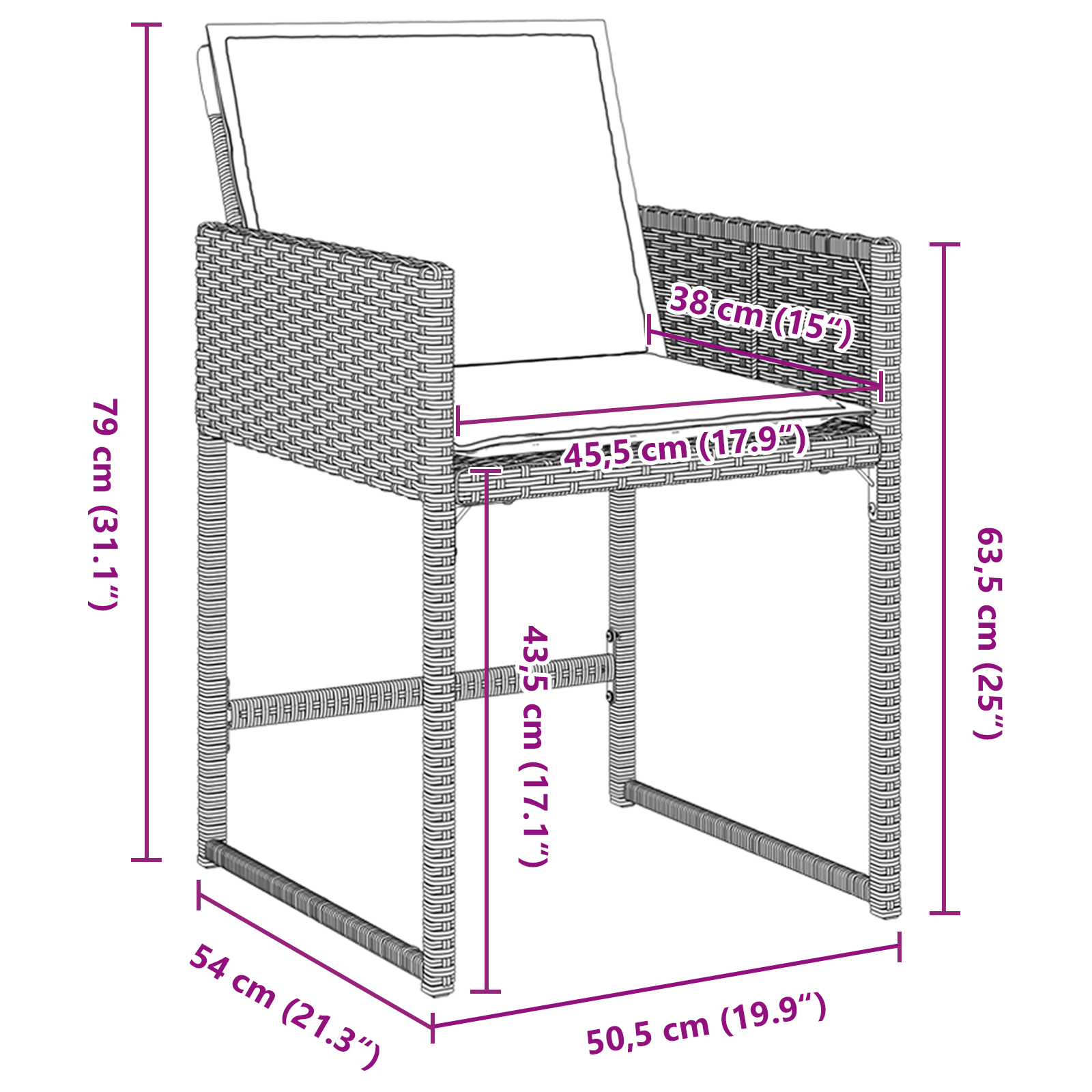 9-членен комплект за хранене в градината с възглавници Светло сиво поли ратан - Image 10