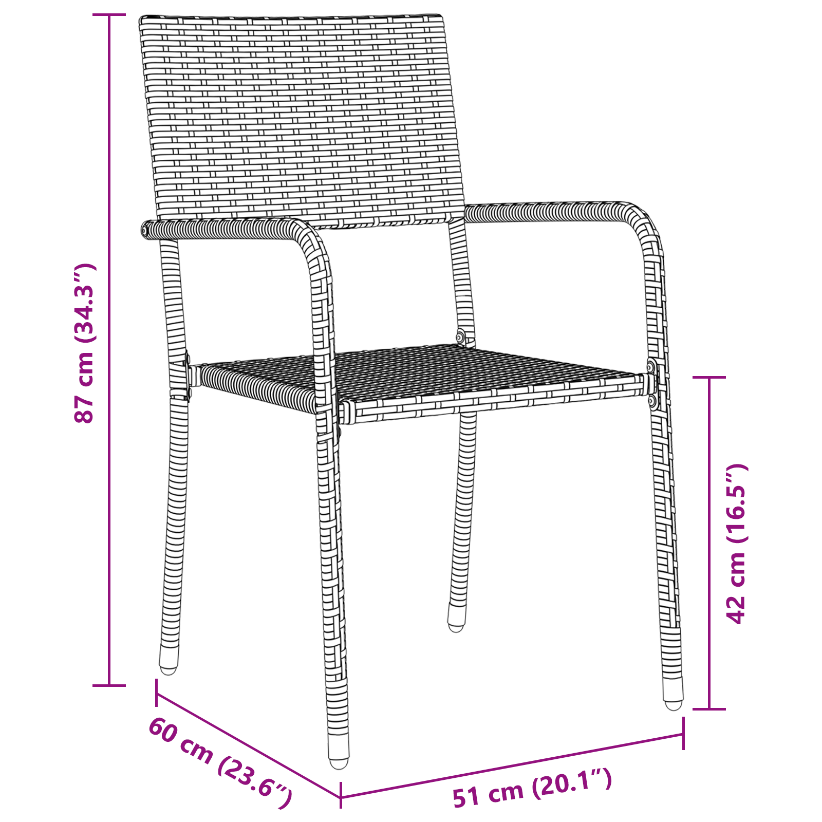 Комплект градински мебели от 7 части Сив полиратан - Image 10