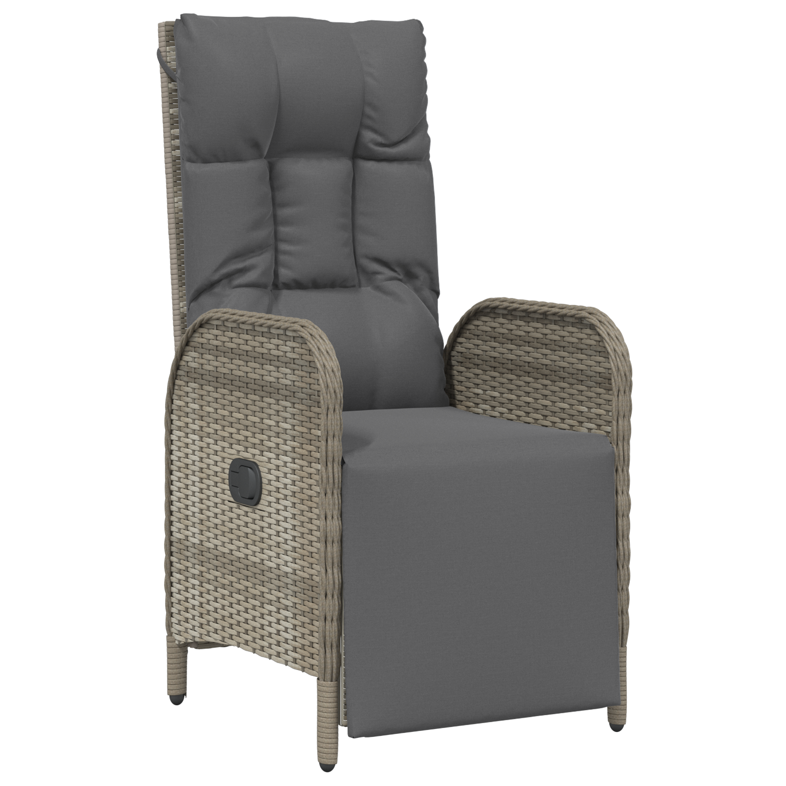 Комплект от 7 парчета градинска трапезария с възглавници в сив поли ратан - Image 5