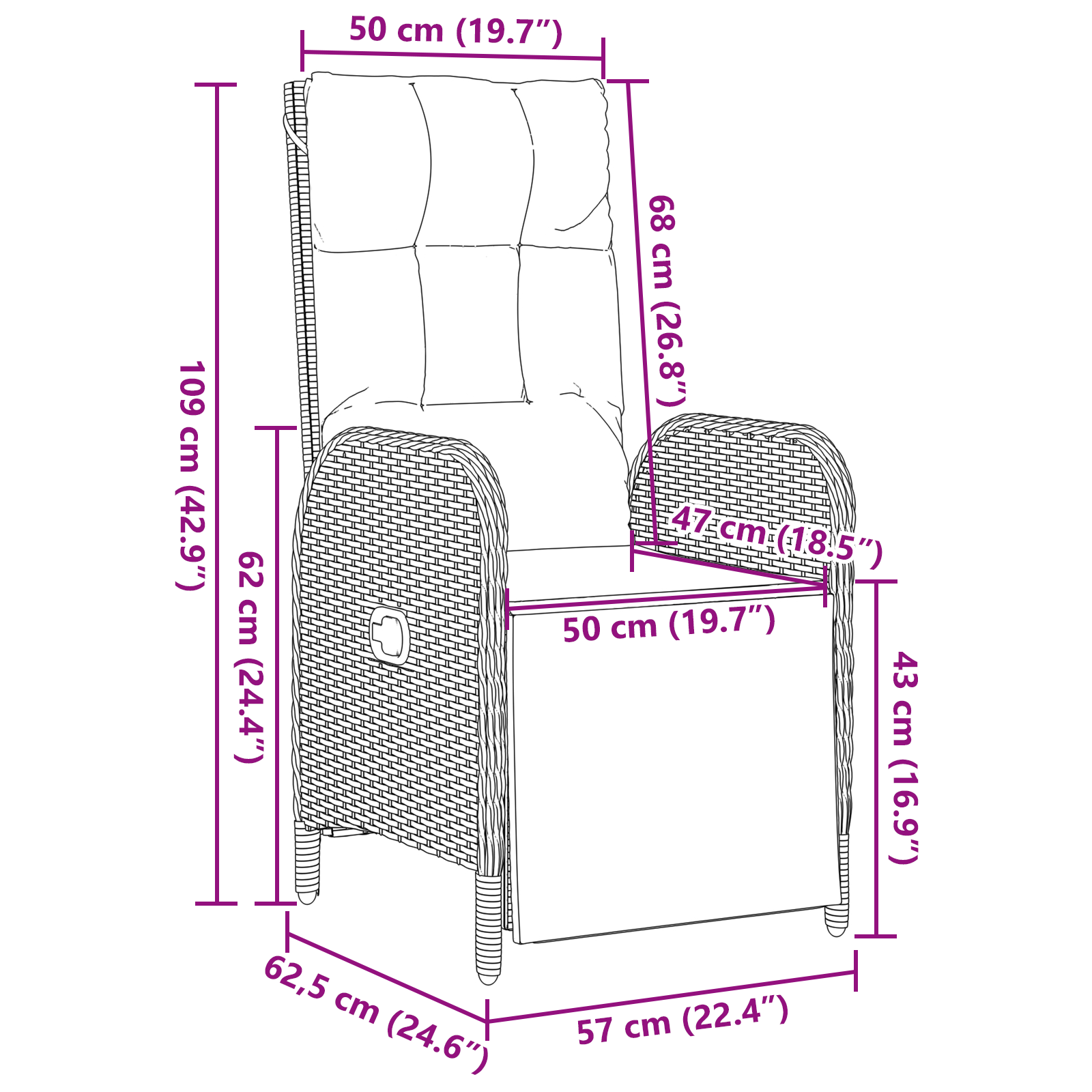 Комплект от 7 парчета градинска трапезария с възглавници в сив поли ратан - Image 11