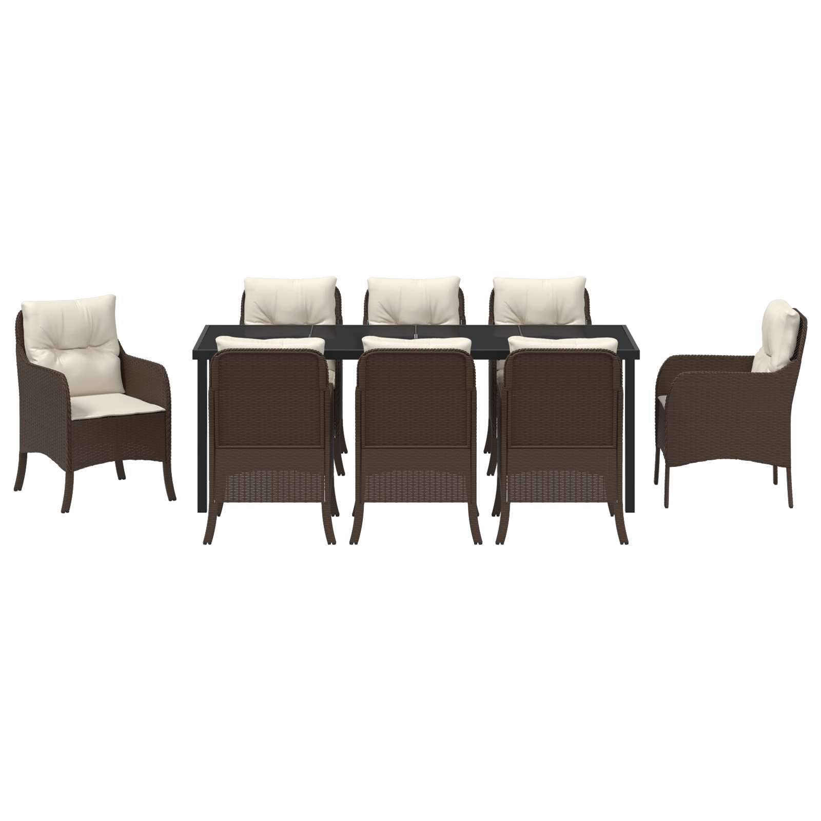 Комплект градински мебели с възглавници Кафяв полиратан - Image 7