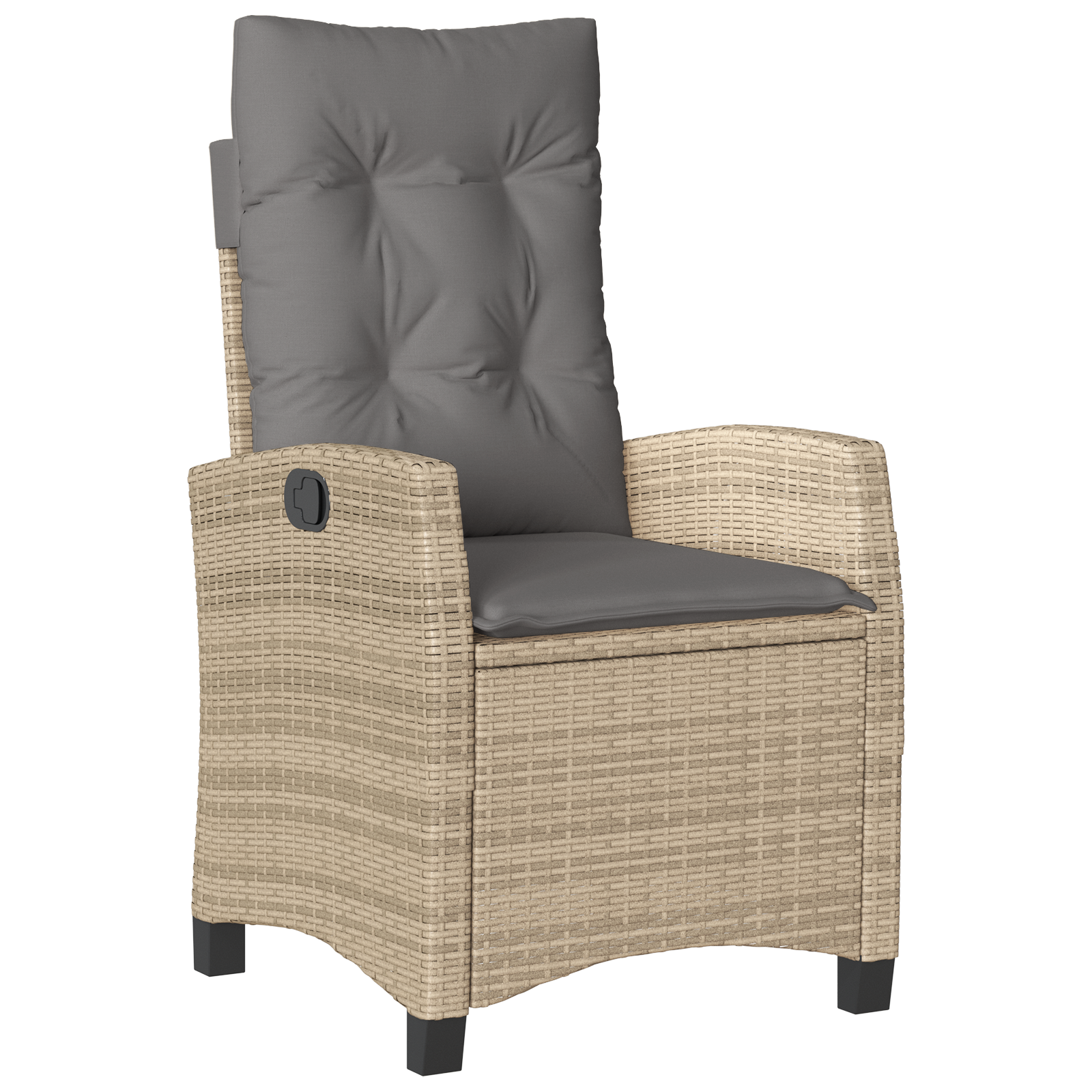 Conjunto de Jantar de Jardim com Almofadas Bege Rattan Poliéster