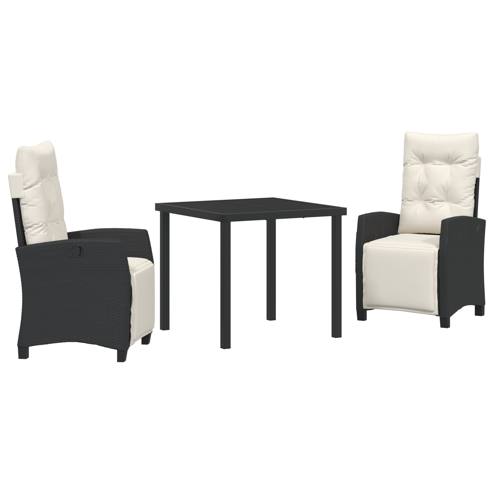 Thumbnail - vidaXL 3-teiliges Garten-Esszimmer Set, Schwarz, Poly Rattan