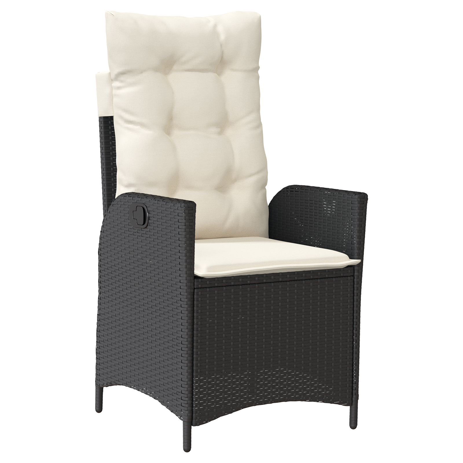 Thumbnail - vidaXL 5-teiliges Esszimmer-Set für den Garten mit Kissen in Schwarz aus Poly Rattan.
