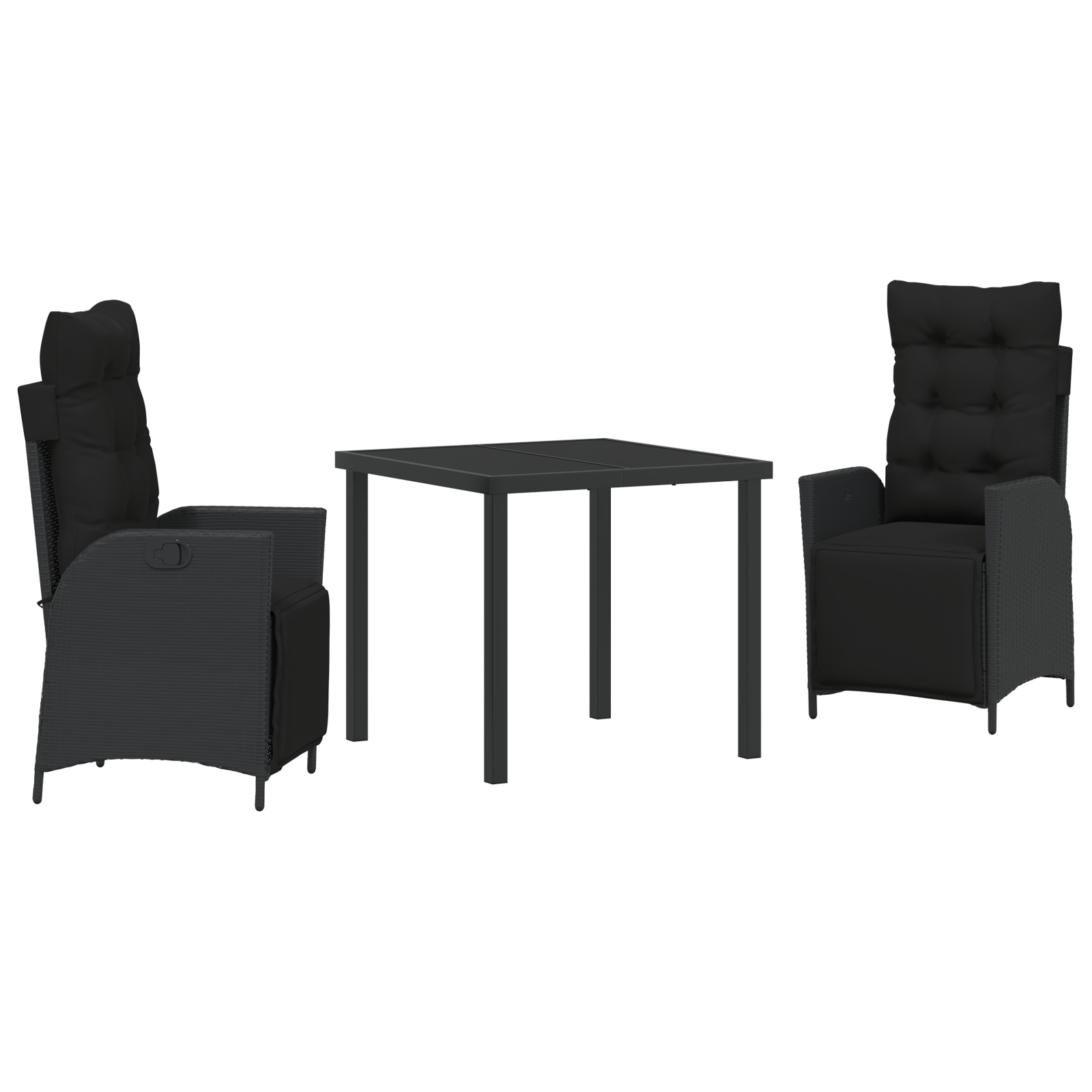 Thumbnail - vidaXL 3-teiliges Garten-Dining-Set in Schwarz aus Poly Rattan