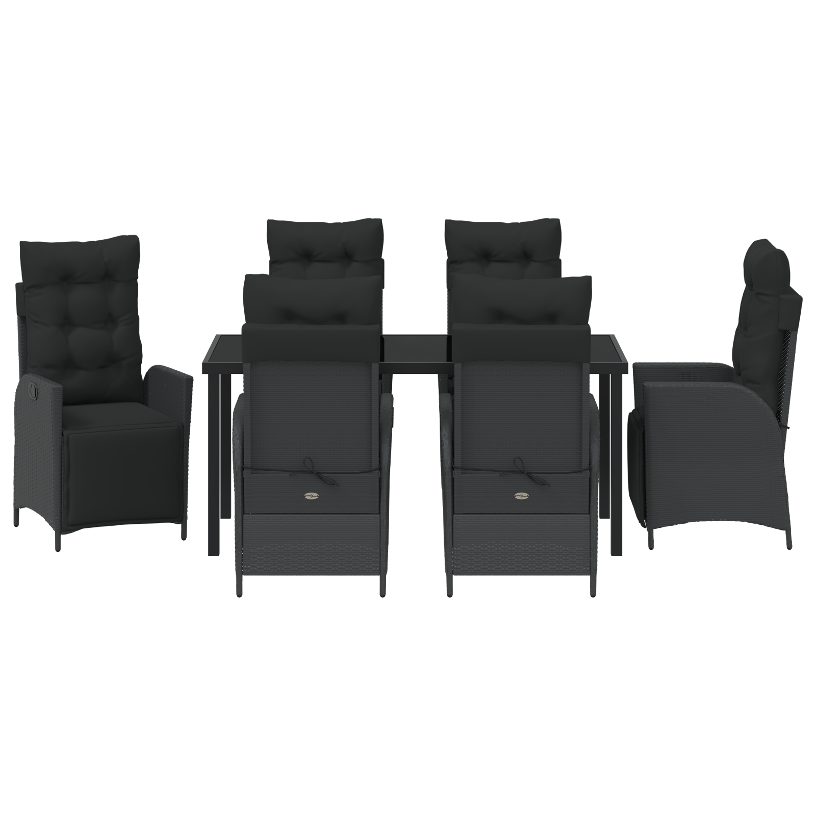 7 частен комплект за хранене в градината Черен полиратан - Image 7