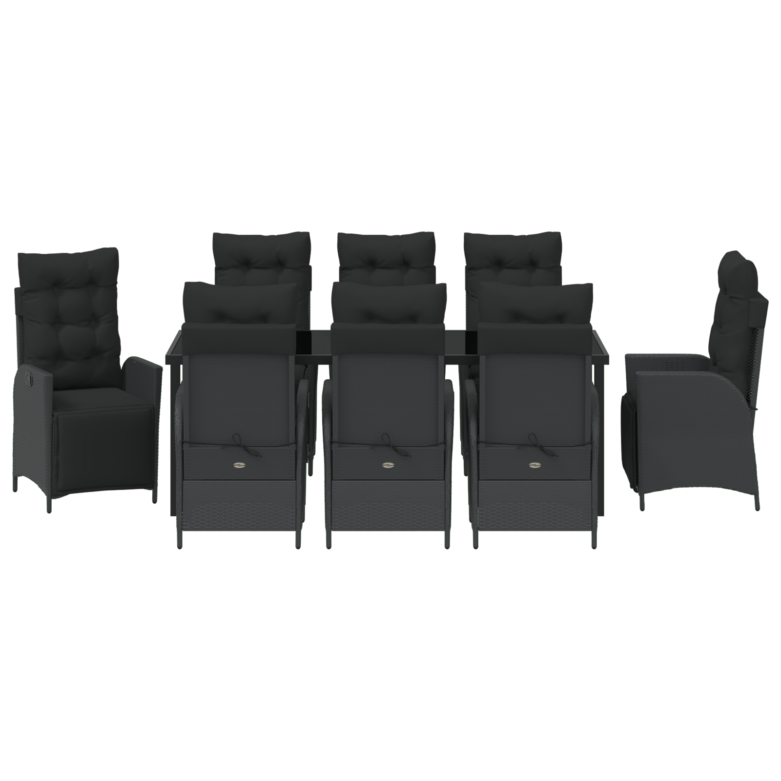 9 частен комплект за градинско хранене Черен Полиратан - Image 7