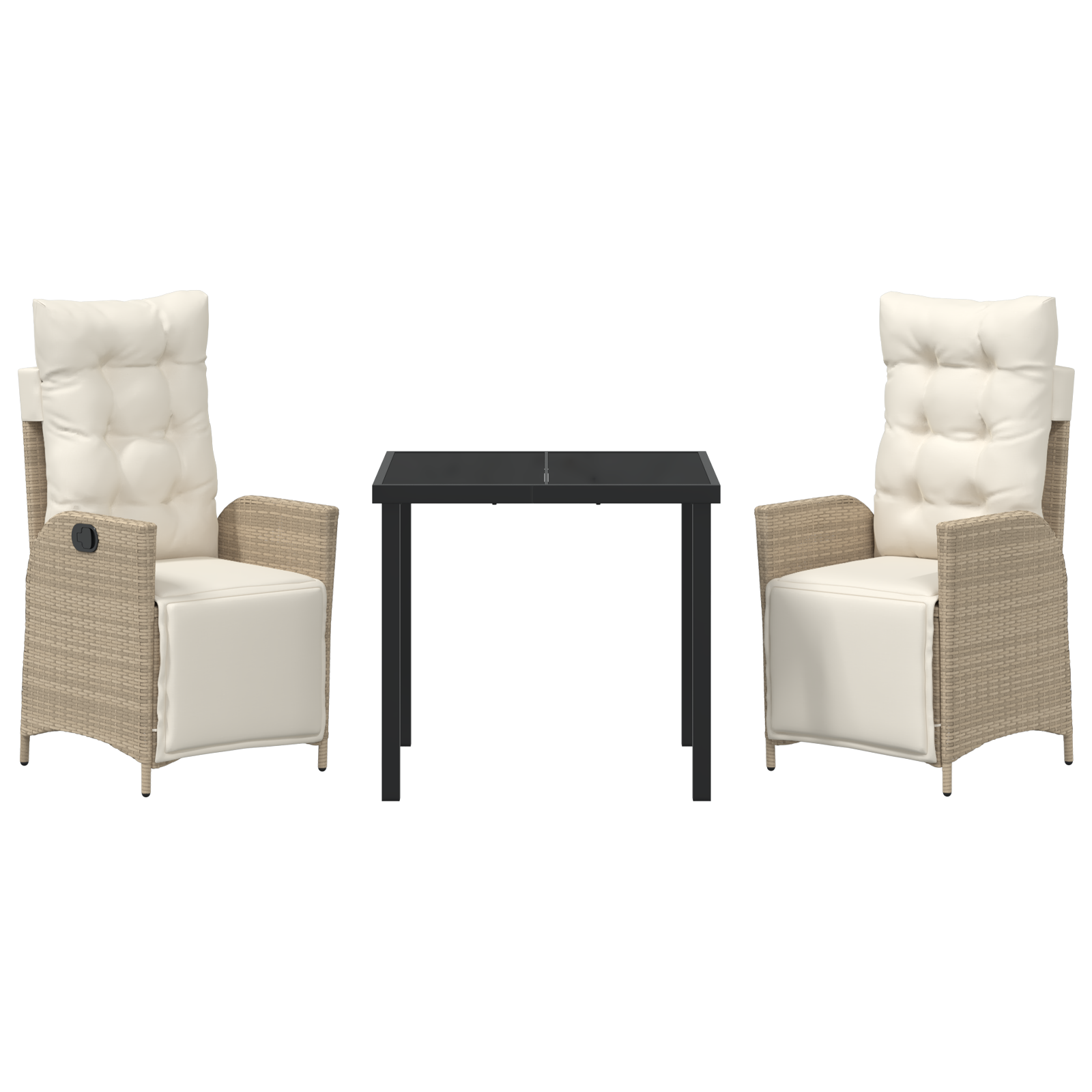 3 частен комплект садове за хранене бежов поли ратан - Image 7