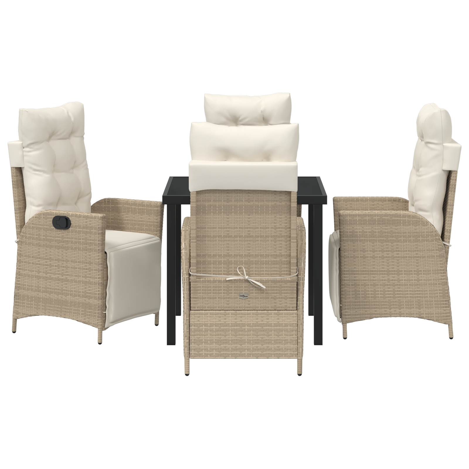 5 частен градински комплект за хранене бежов полиратан - Image 7