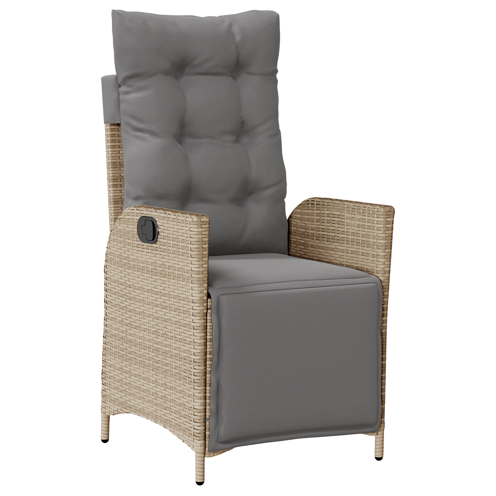 3-Частен Градински Обяден Комплект Бежов Poly Rattan - Image 6