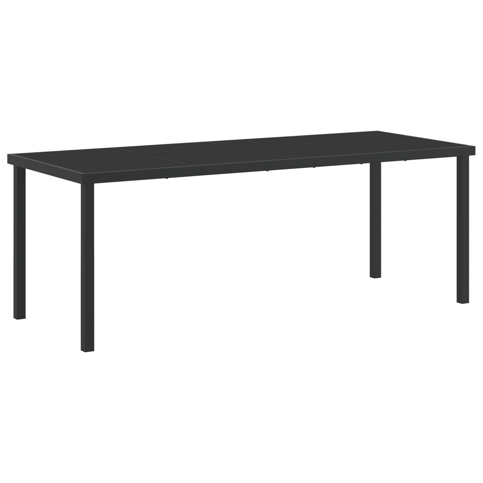 9-teilige Garten-Essgruppe mit Kissen in Beige aus Poly-Rattan, vidaXL Gartentisch in Schwarz 200x80x73 cm mit gehärtetem Glas - gartenmoebel-stuehle - Your Garden Eden