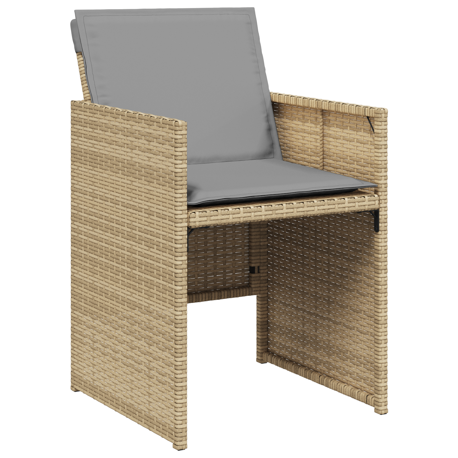 9-teilige Garten-Essgruppe mit Kissen in Beige aus Poly-Rattan, vidaXL Gartentisch in Schwarz 200x80x73 cm mit gehärtetem Glas - gartenmoebel-stuehle - Your Garden Eden