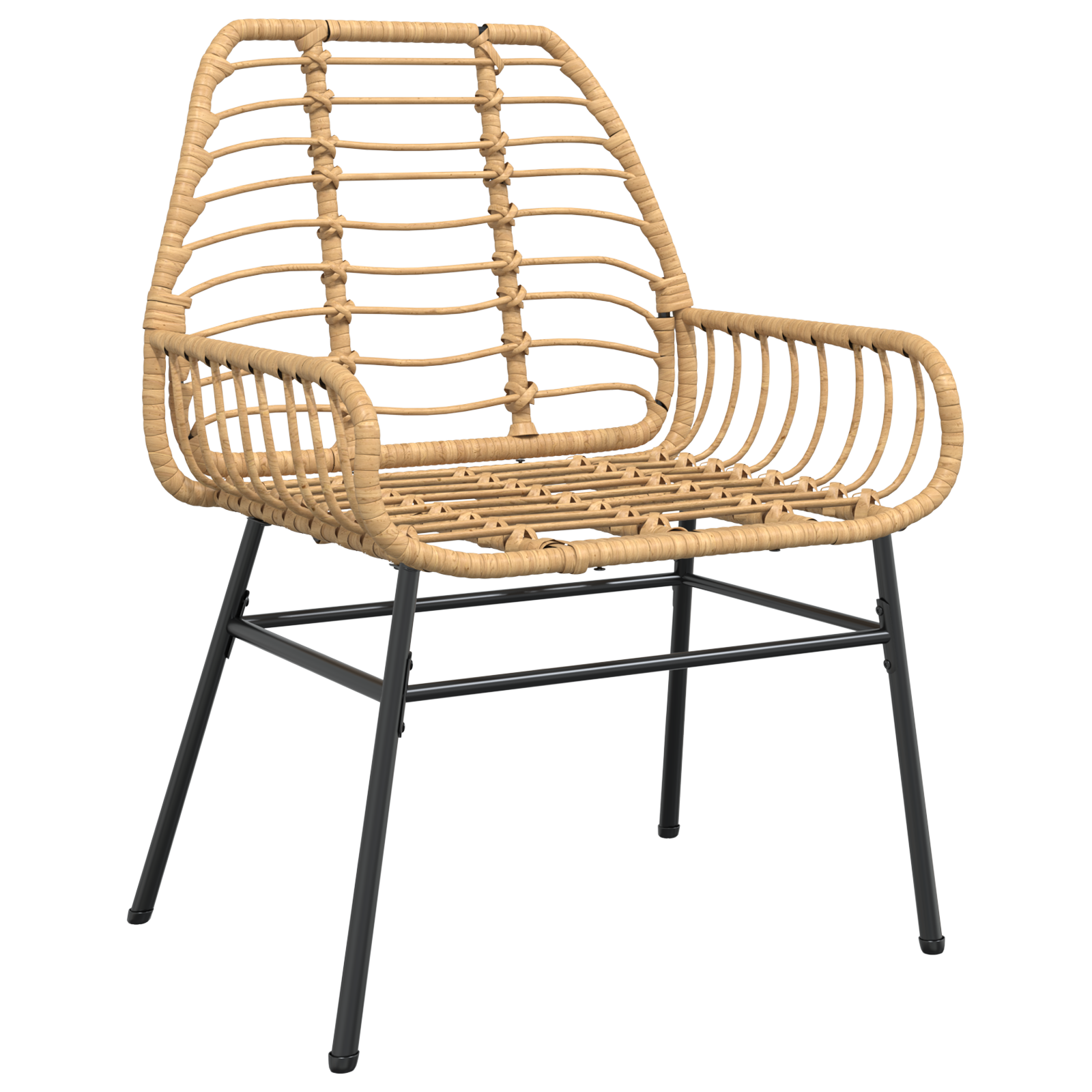 Conjunto de Jantar de Jardim 3 Peças Castanho em Rattan Sintético