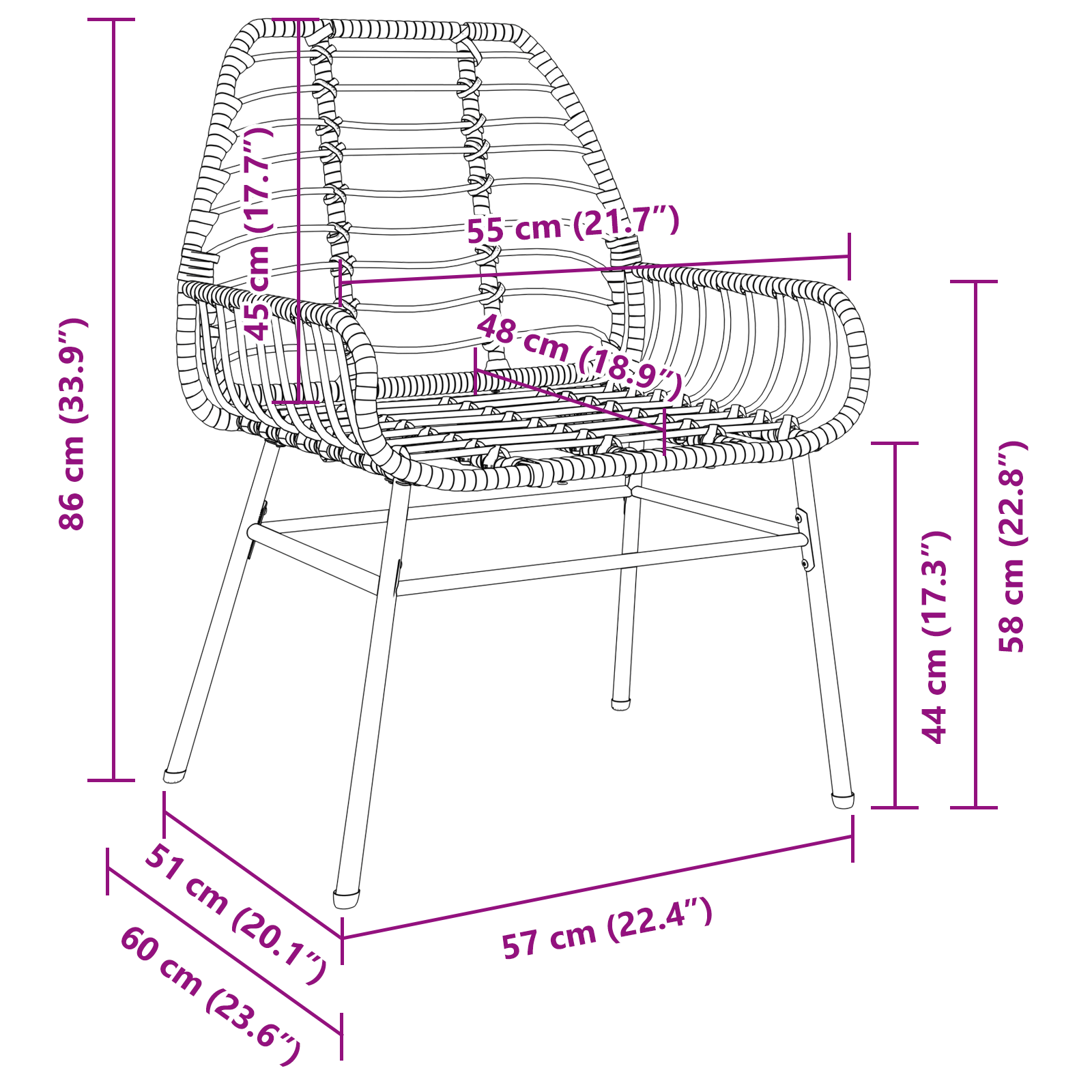 Conjunto de Jantar de Jardim 3 Peças Castanho em Rattan Sintético