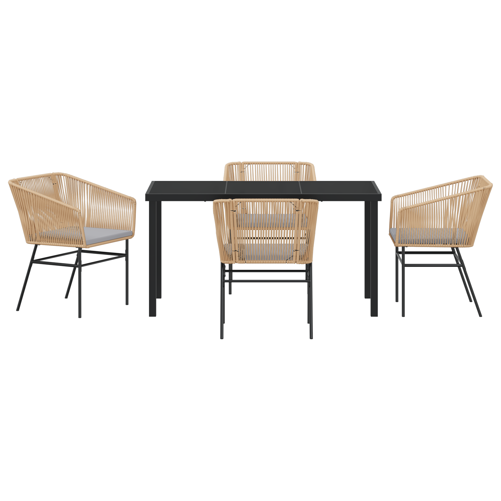 Комплект от 3 Кафяво и светлосиво ПЕ полиратан - Image 7