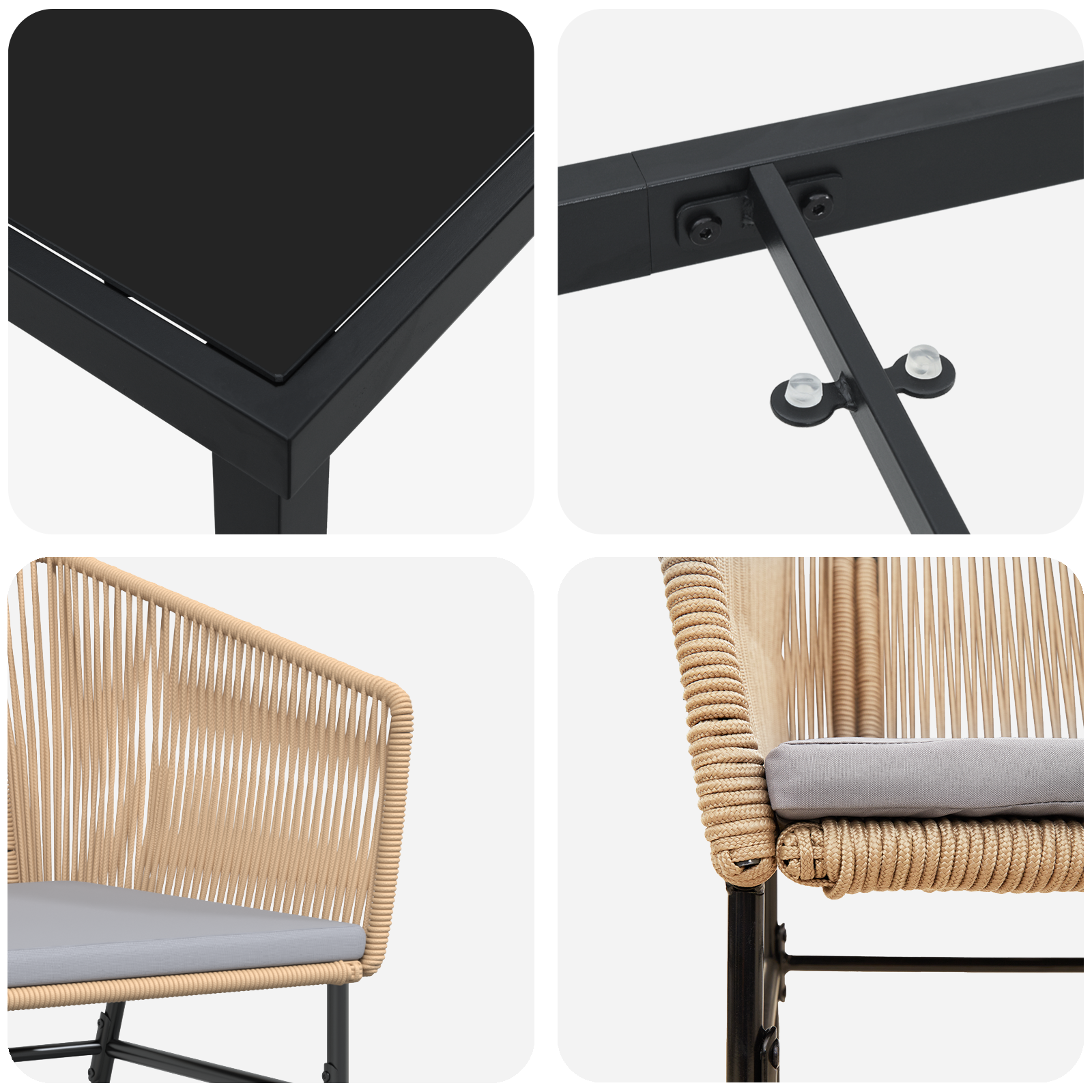 7 Piece Garden Dining Set with Cushions Brown Poly Rattan - Image 9