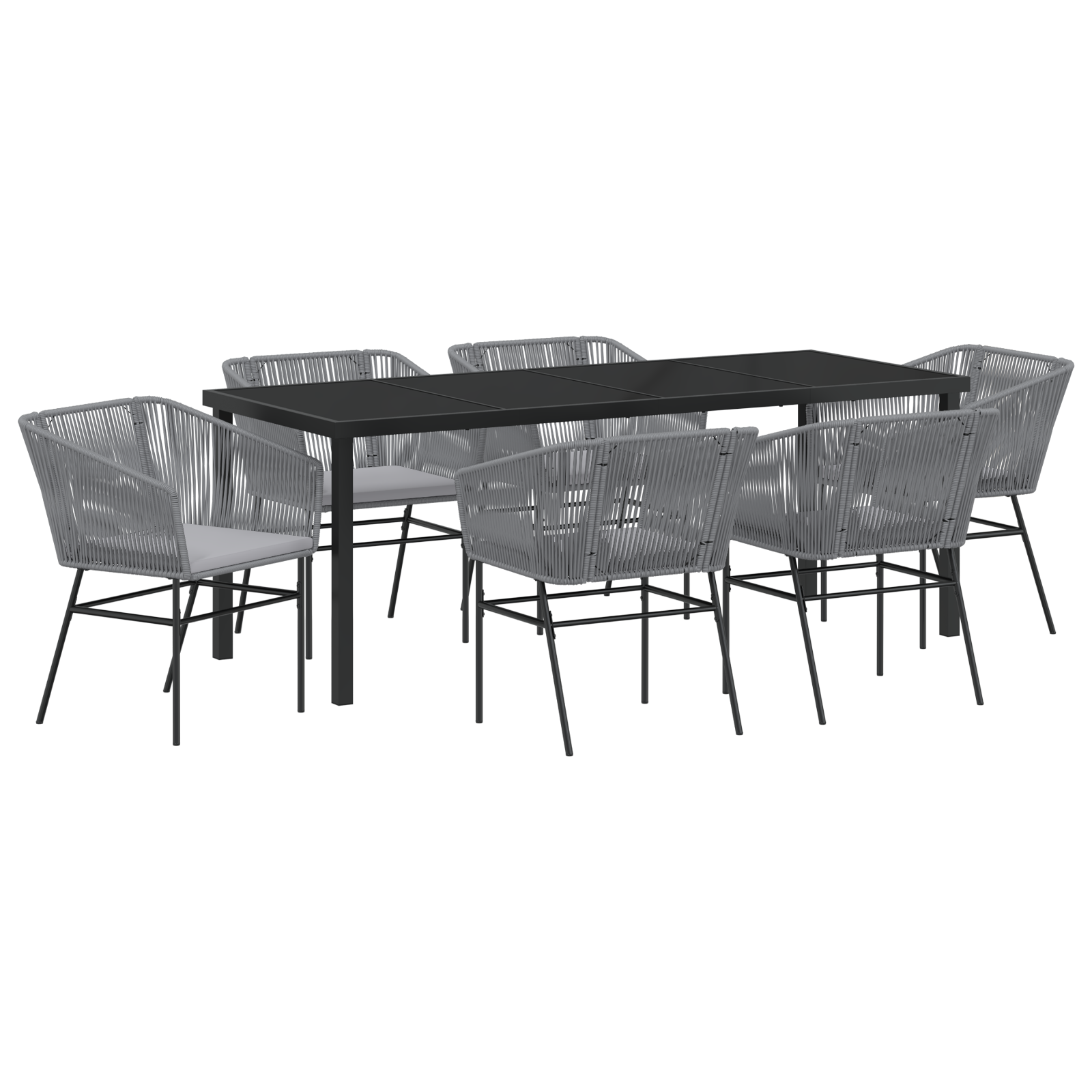 Комплект от 4 Сив Полиратан Стандартен Устойчив на UV лъчи - Image 2