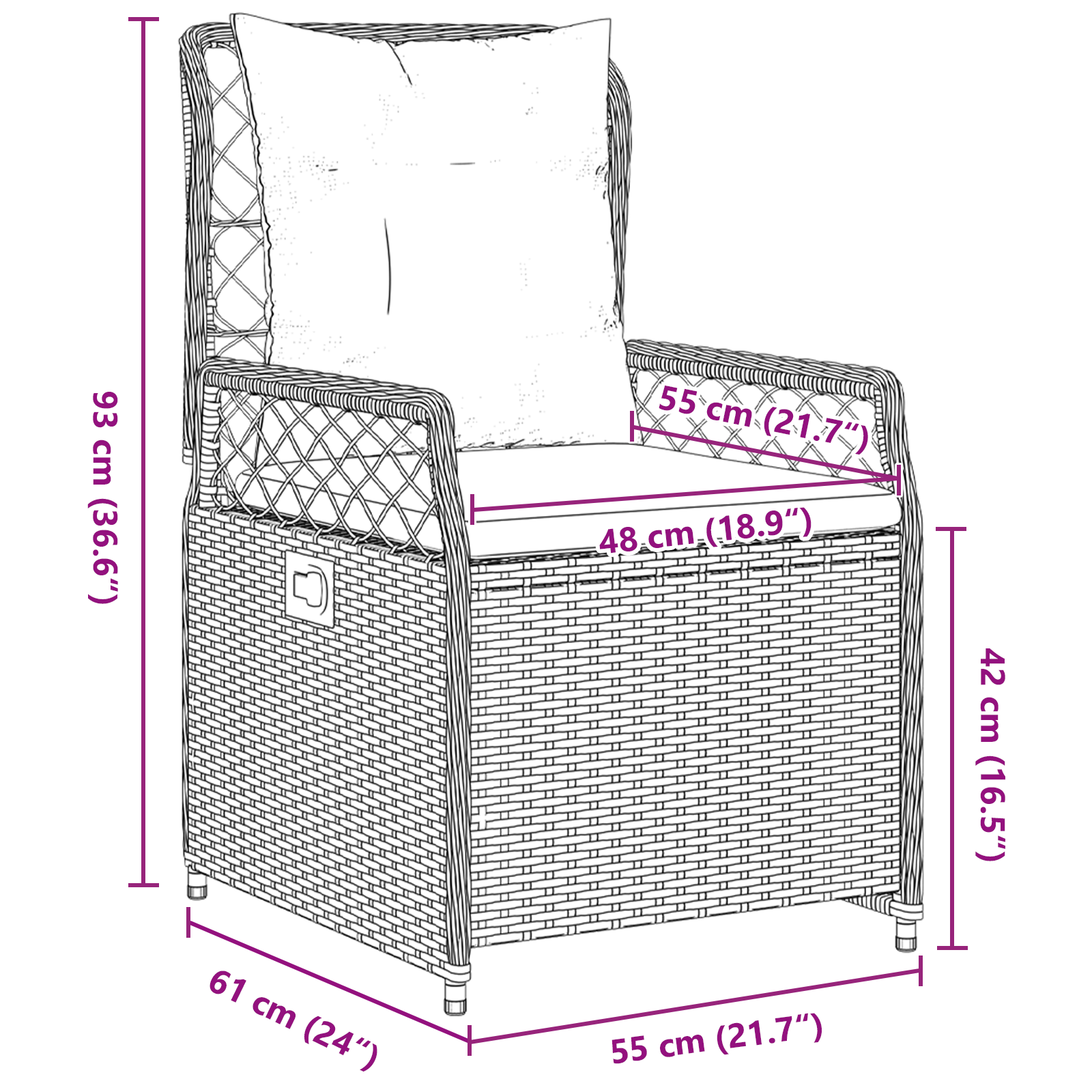 Conjunto de Jantar para Jardim 5 Peças em Rattan Sintético Castanho