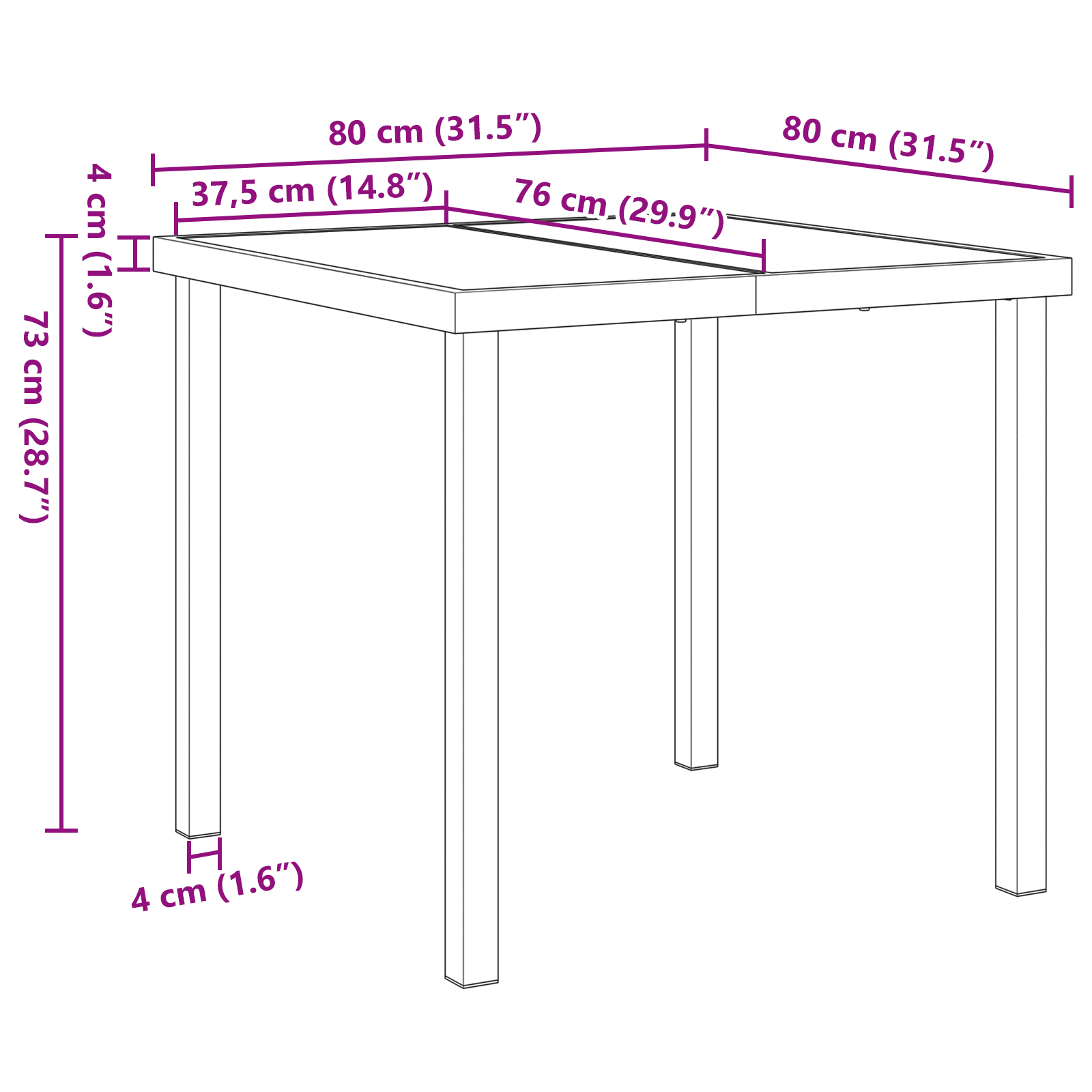 Conjunto de Jantar para Jardim 5 Peças em Rattan Sintético Castanho